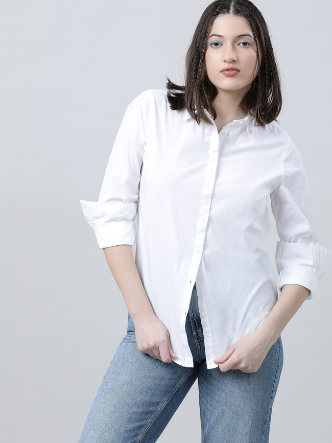 Women Regular Fit Classic White Shirt