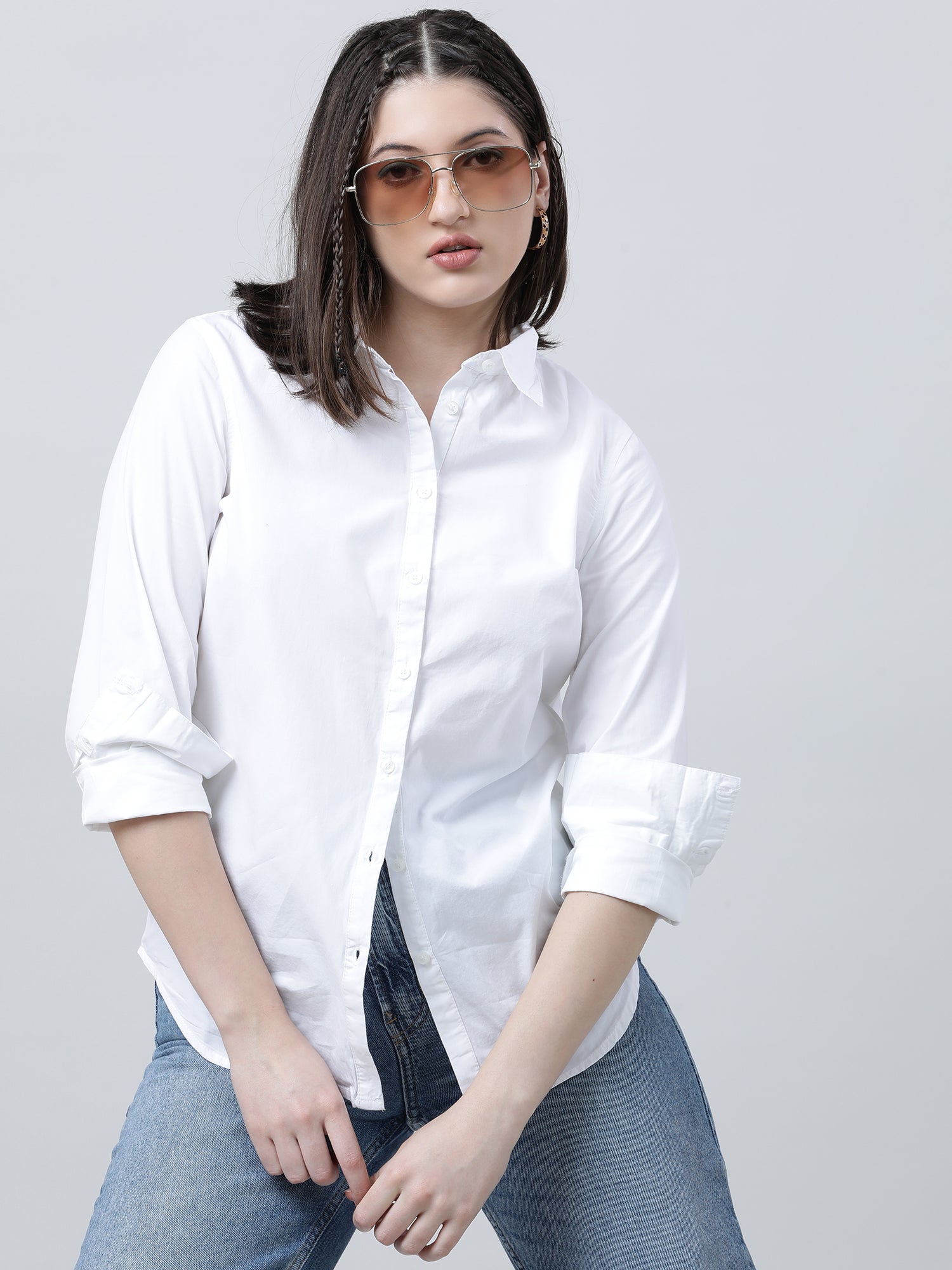 Women Regular Fit Classic White Shirt