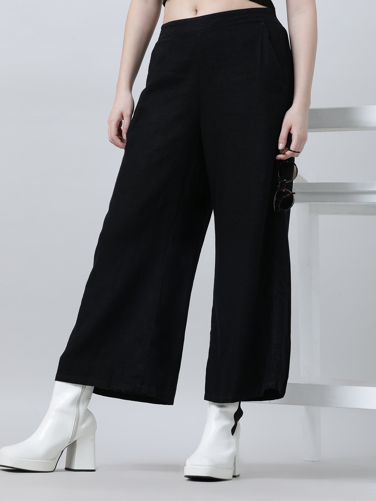 Women Loose Fit Black Pants