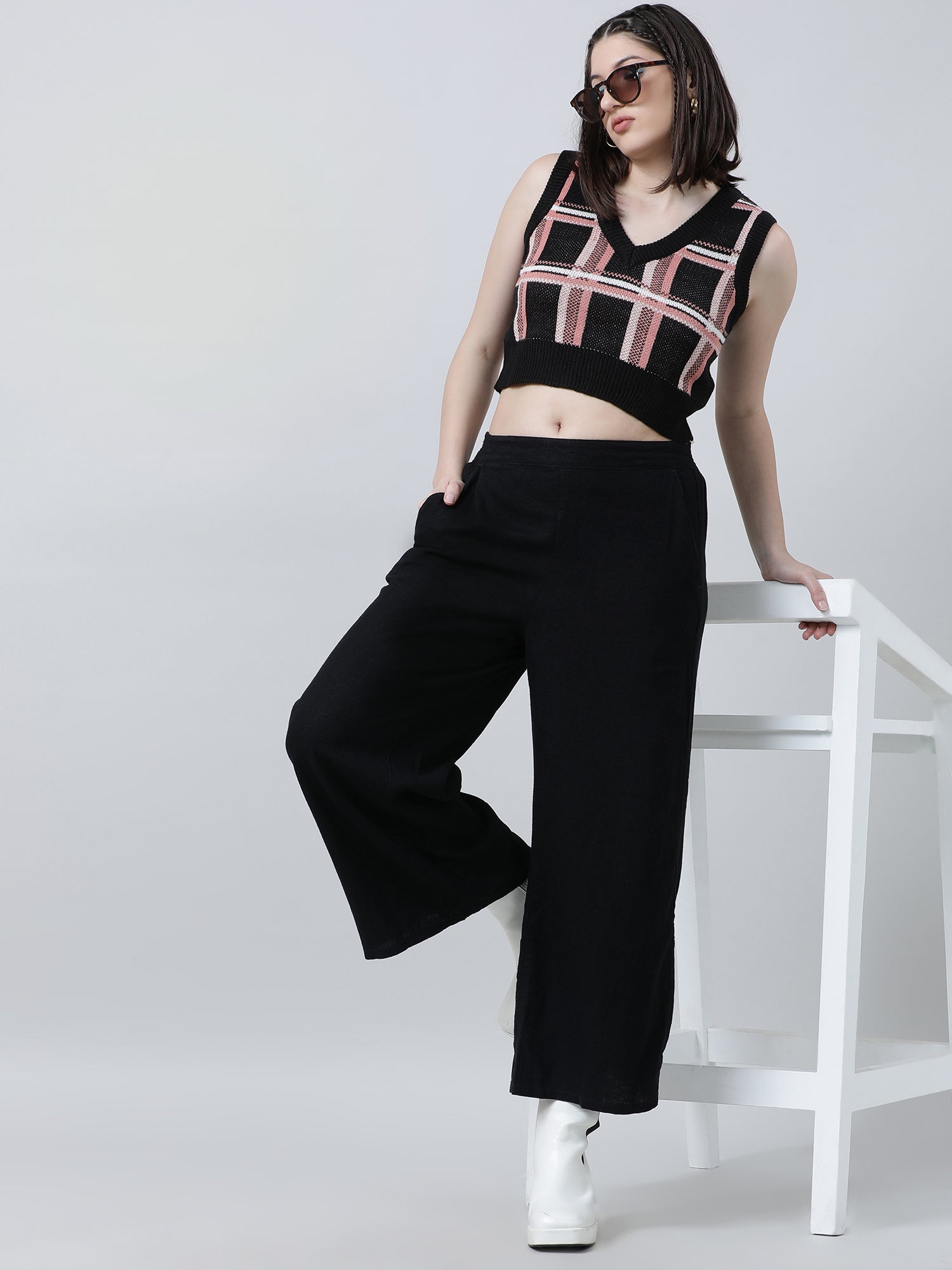 Women Loose Fit Black Pants