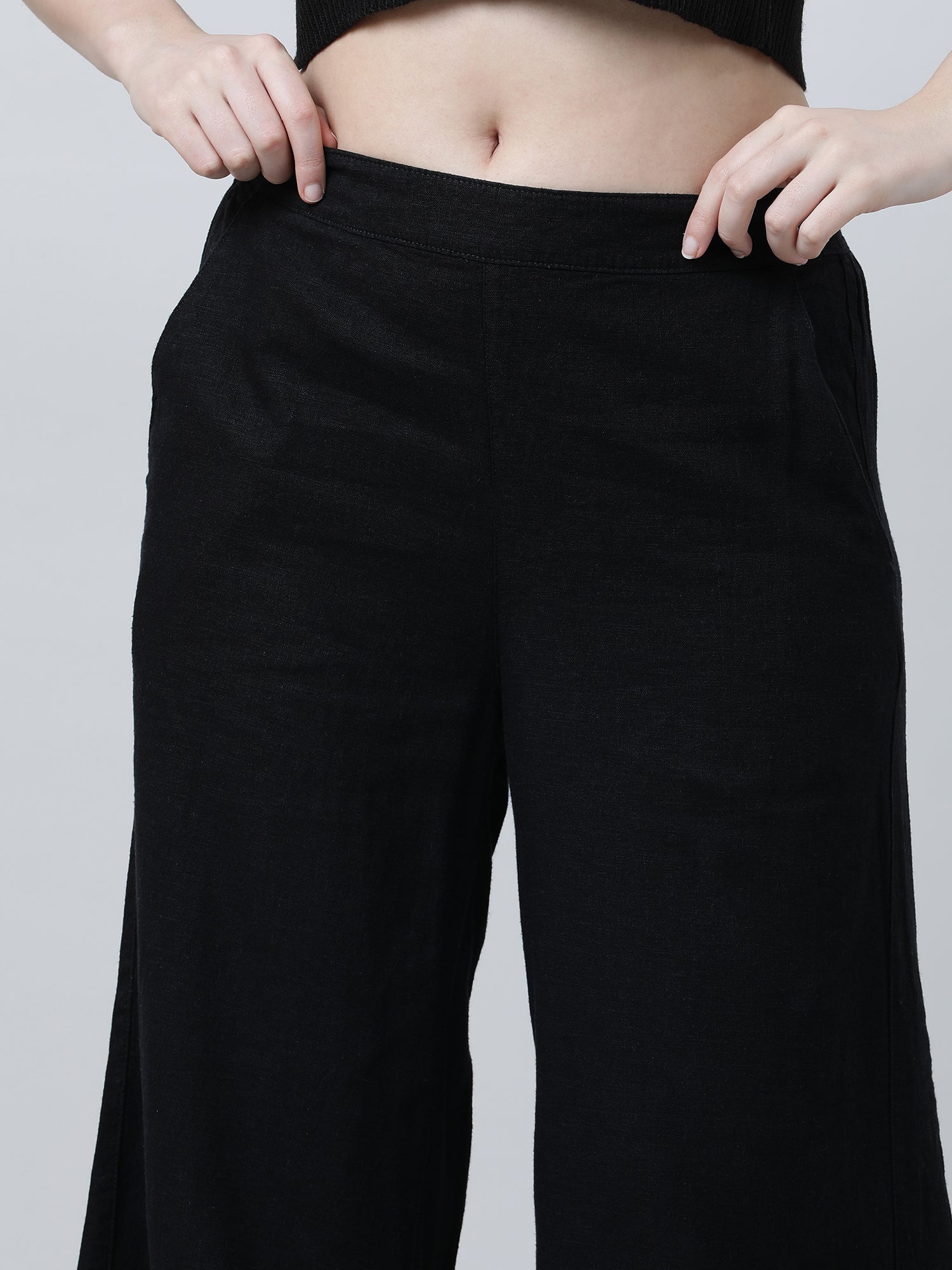 Women Loose Fit Black Pants