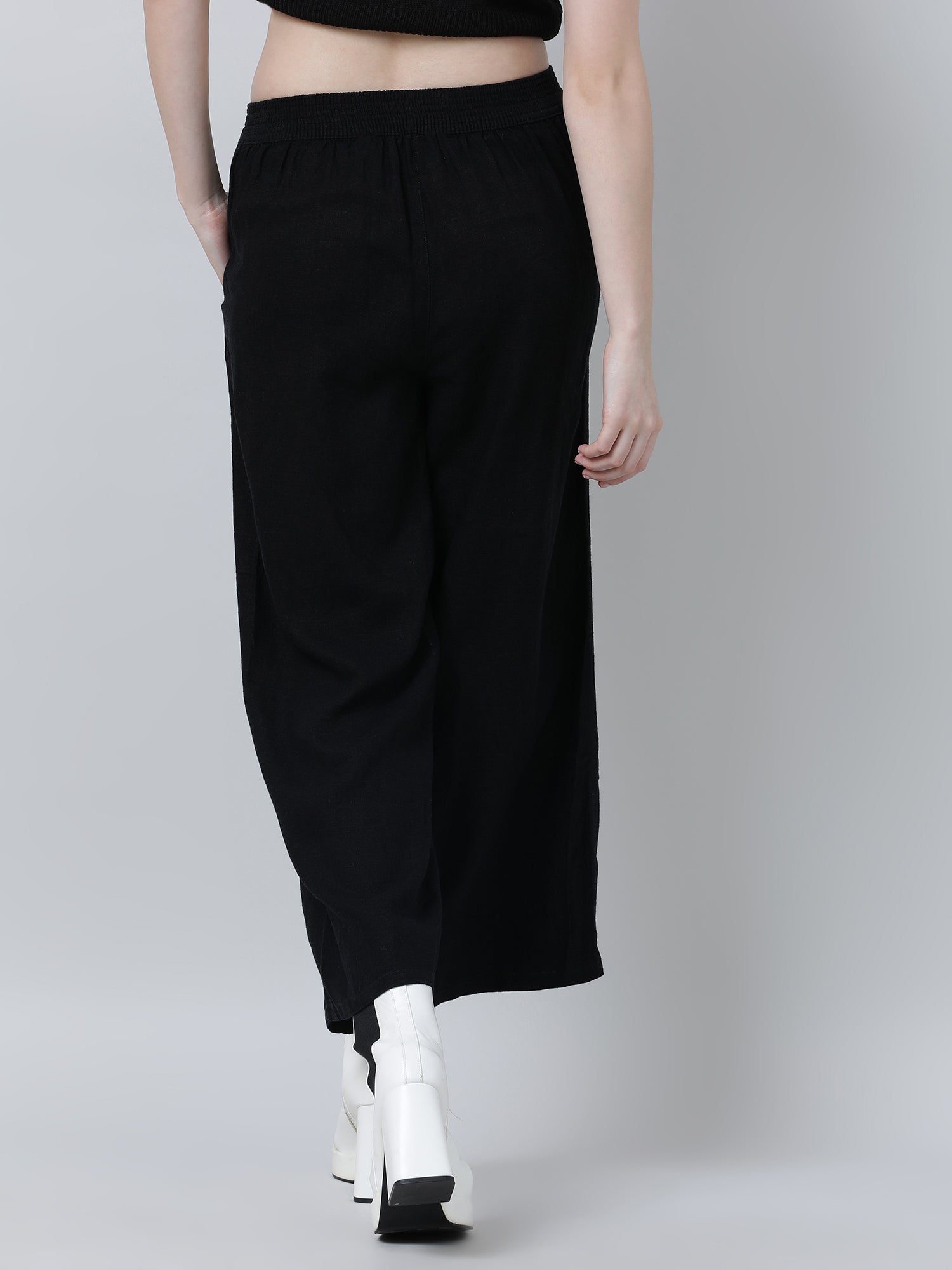 Women Loose Fit Black Pants