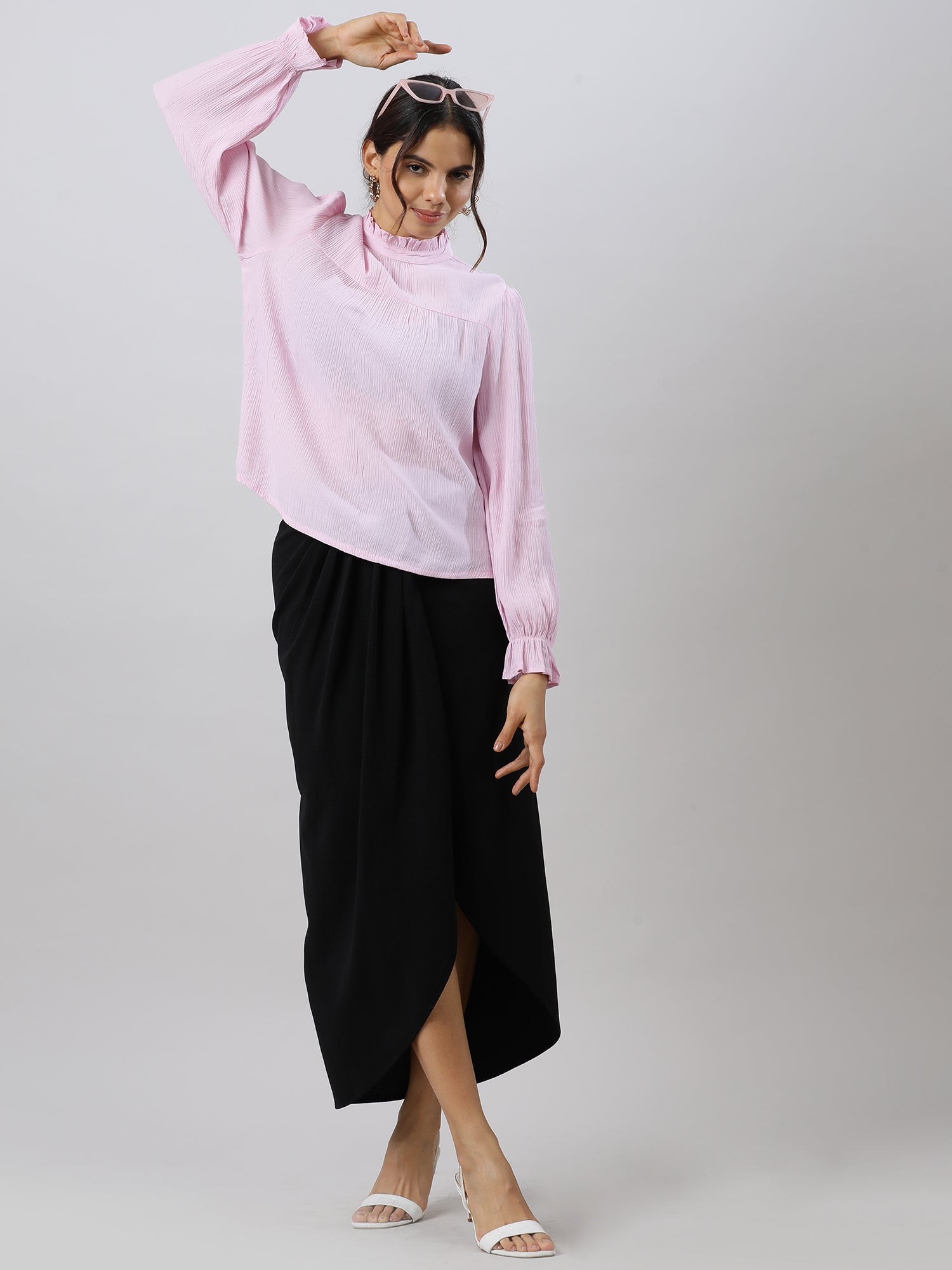 Glam Flare Pink Sleeve Top