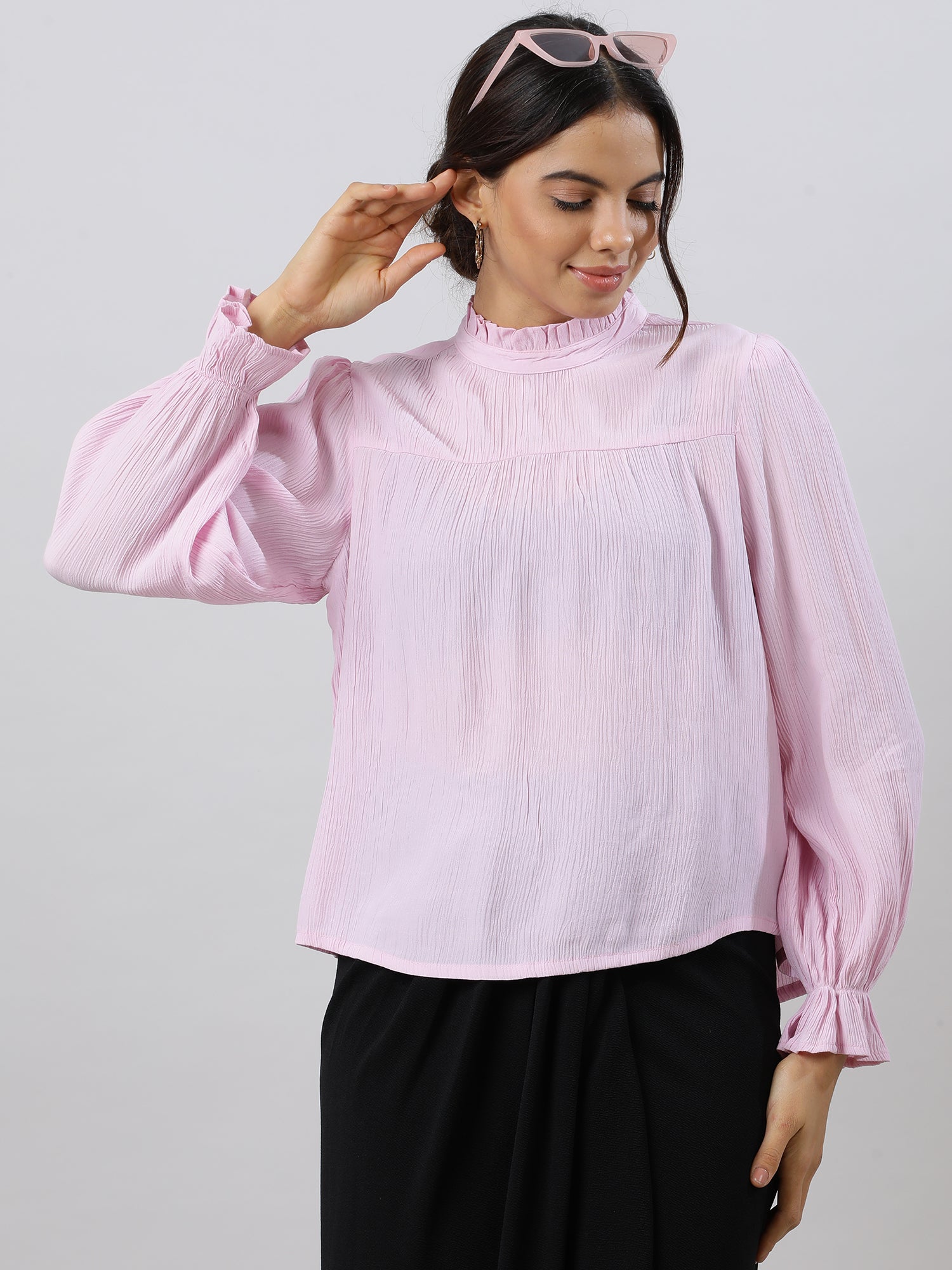 Glam Flare Pink Sleeve Top