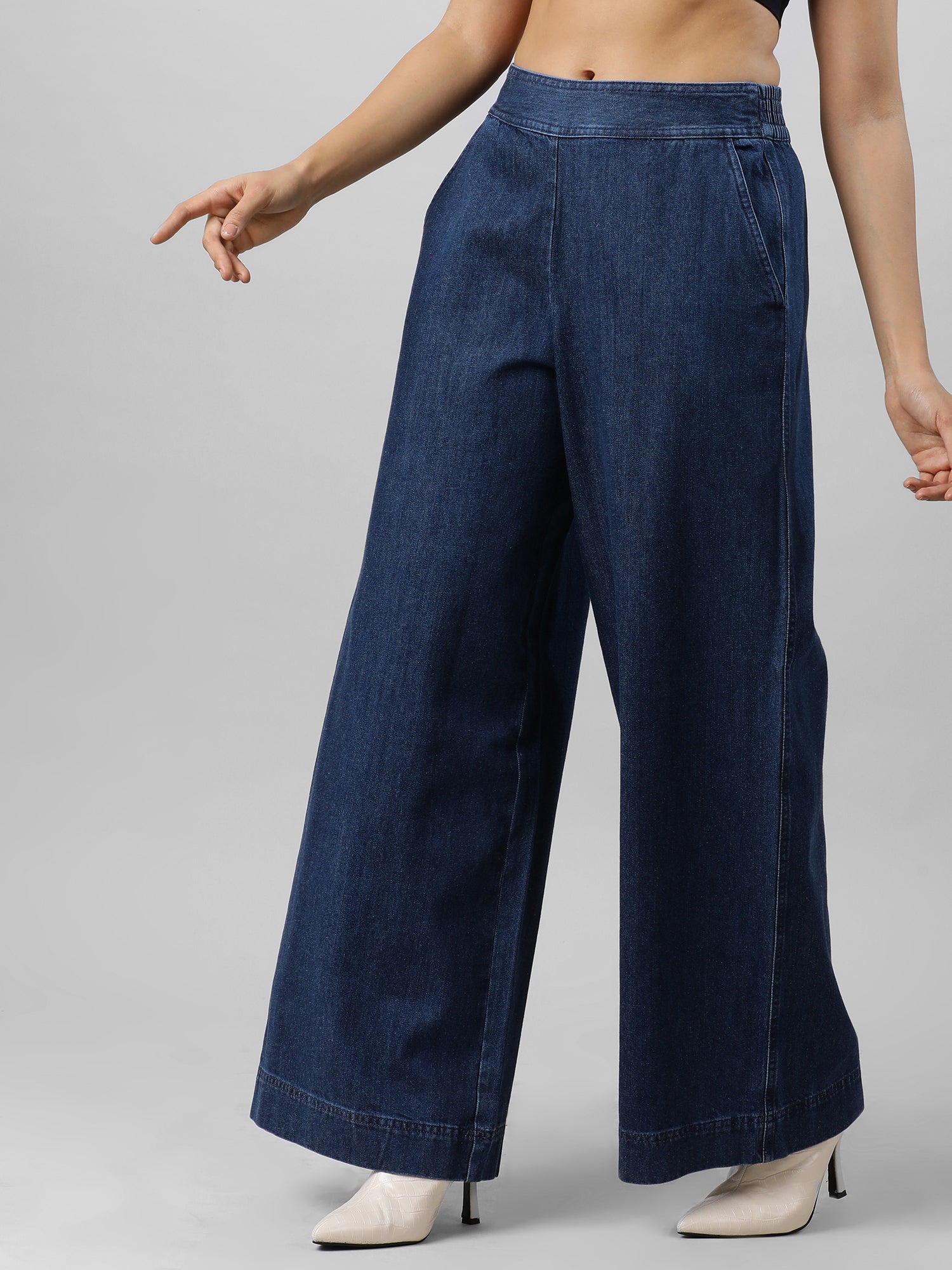 Solid Regular Navy Pant