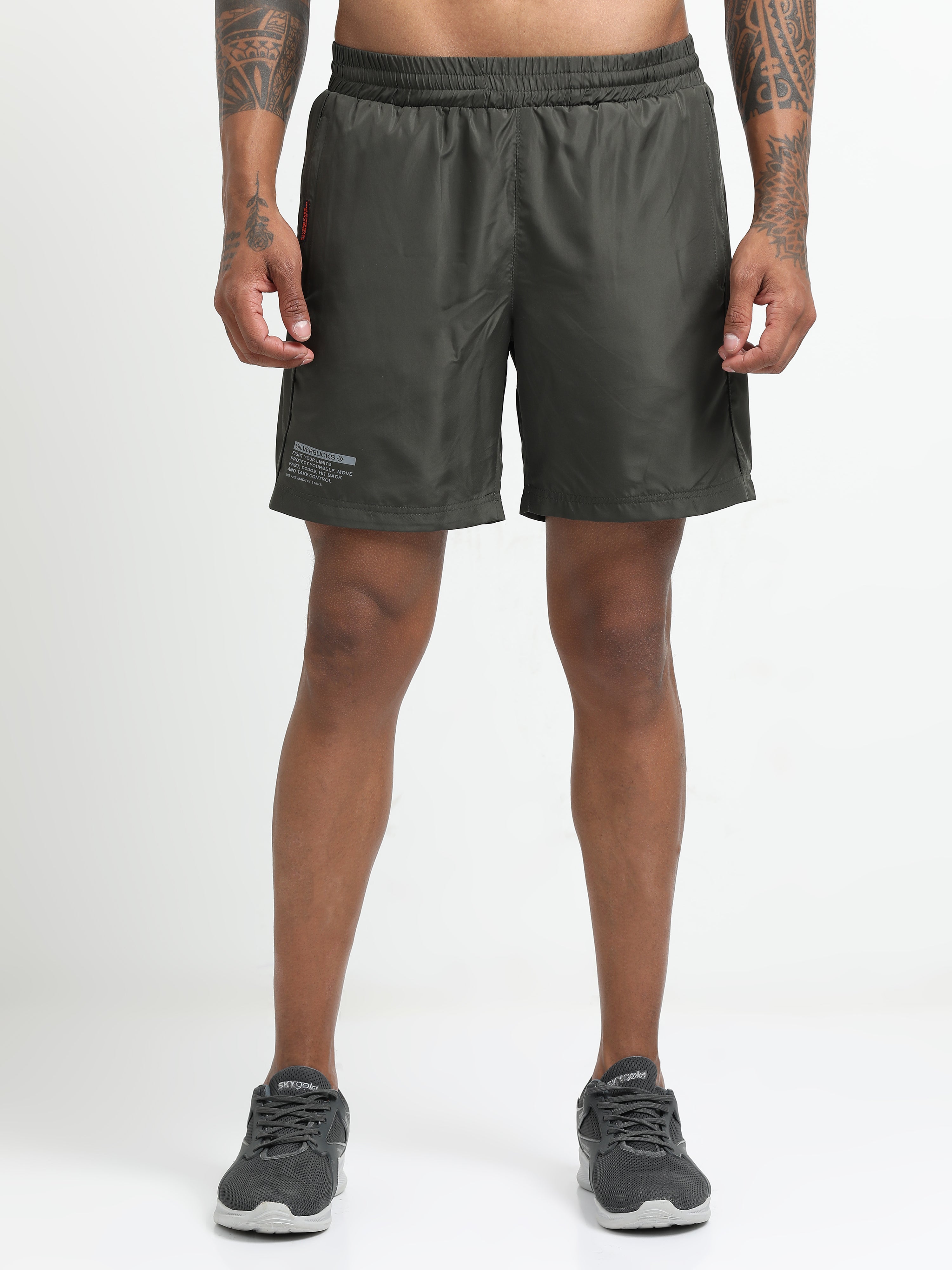 Men Olive Victory Sports Shorts