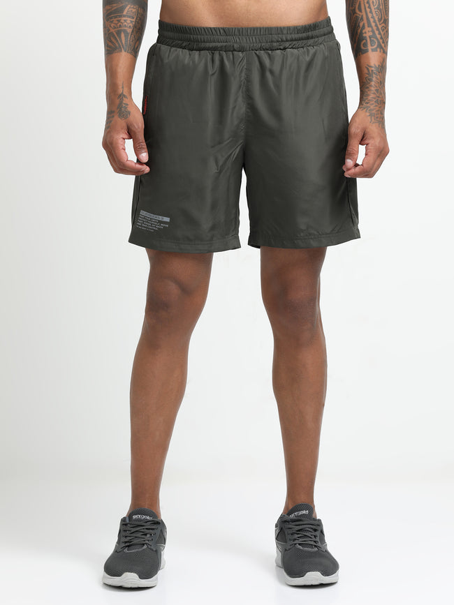 Men Olive Victory Sports Shorts