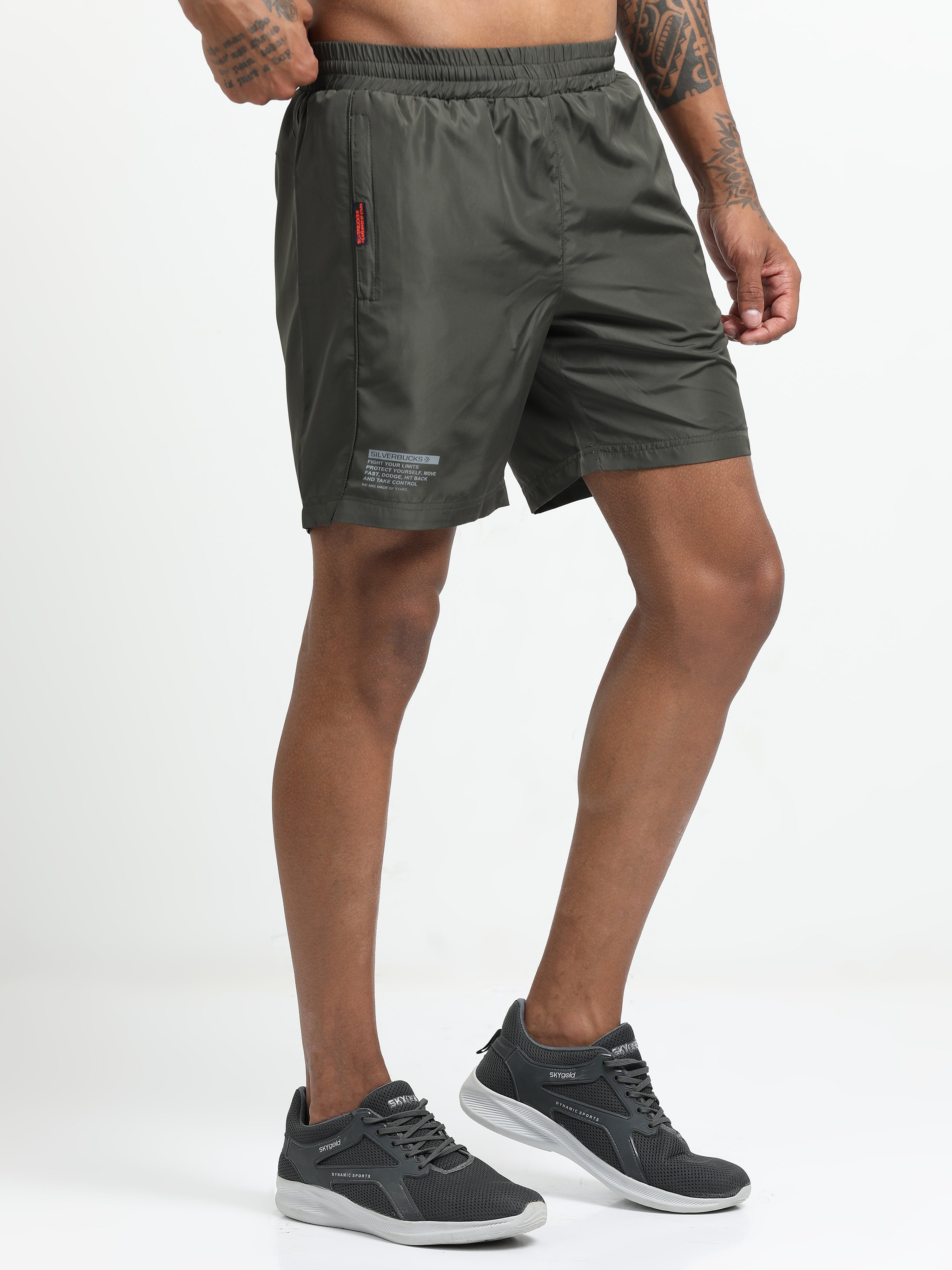 Men Olive Victory Sports Shorts