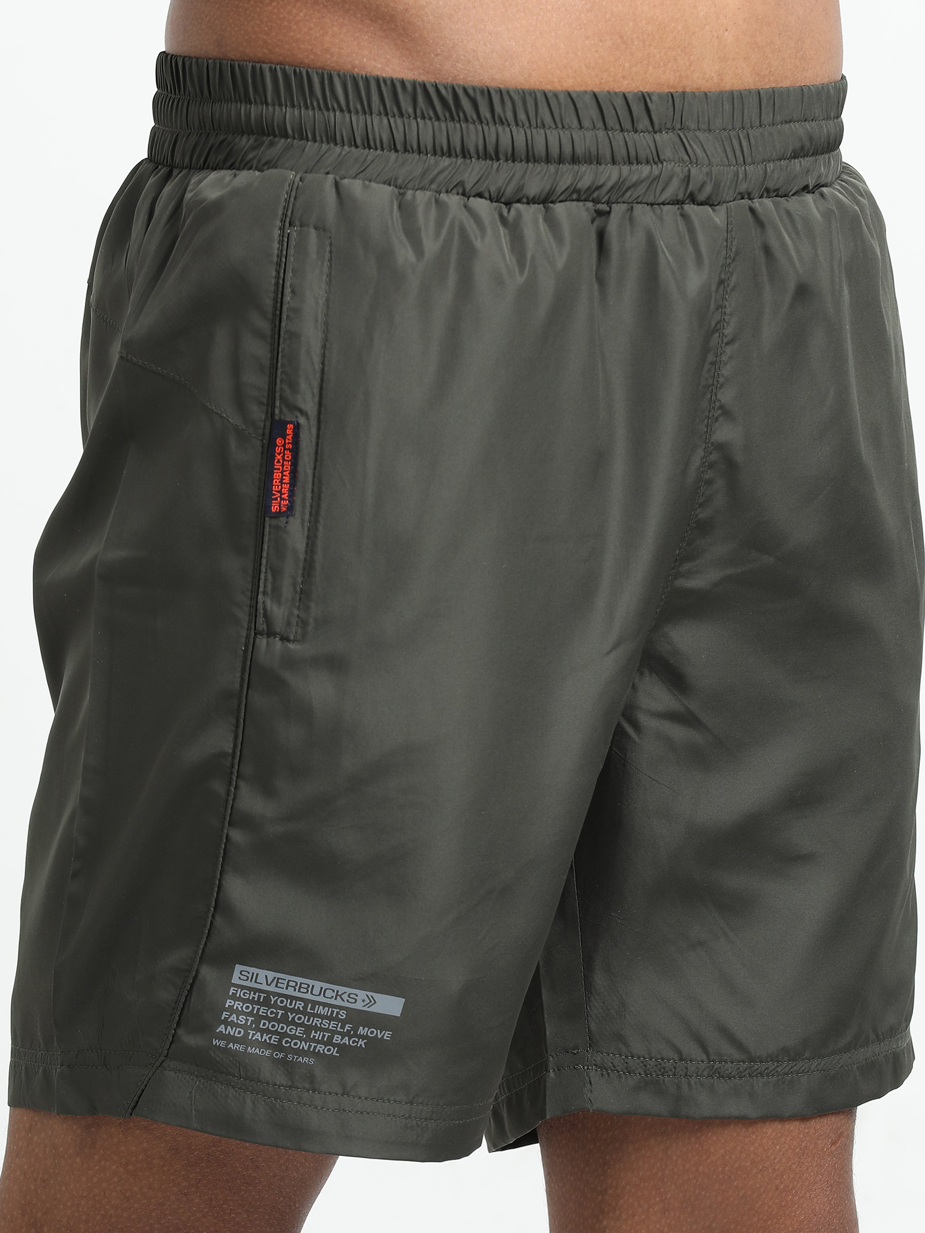 Men Olive Victory Sports Shorts