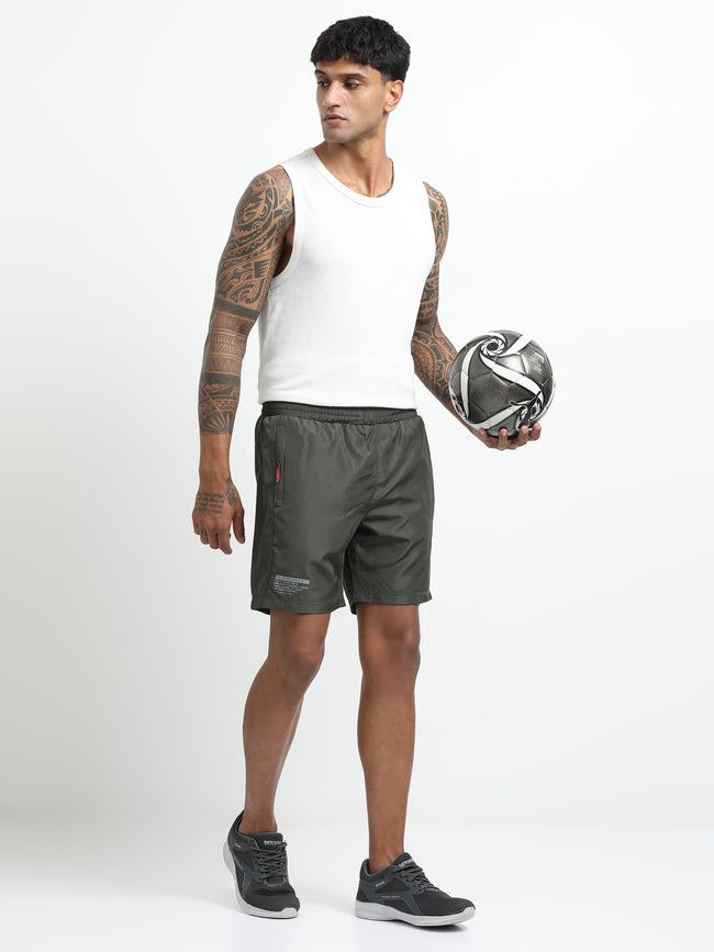 Men Olive Victory Sports Shorts