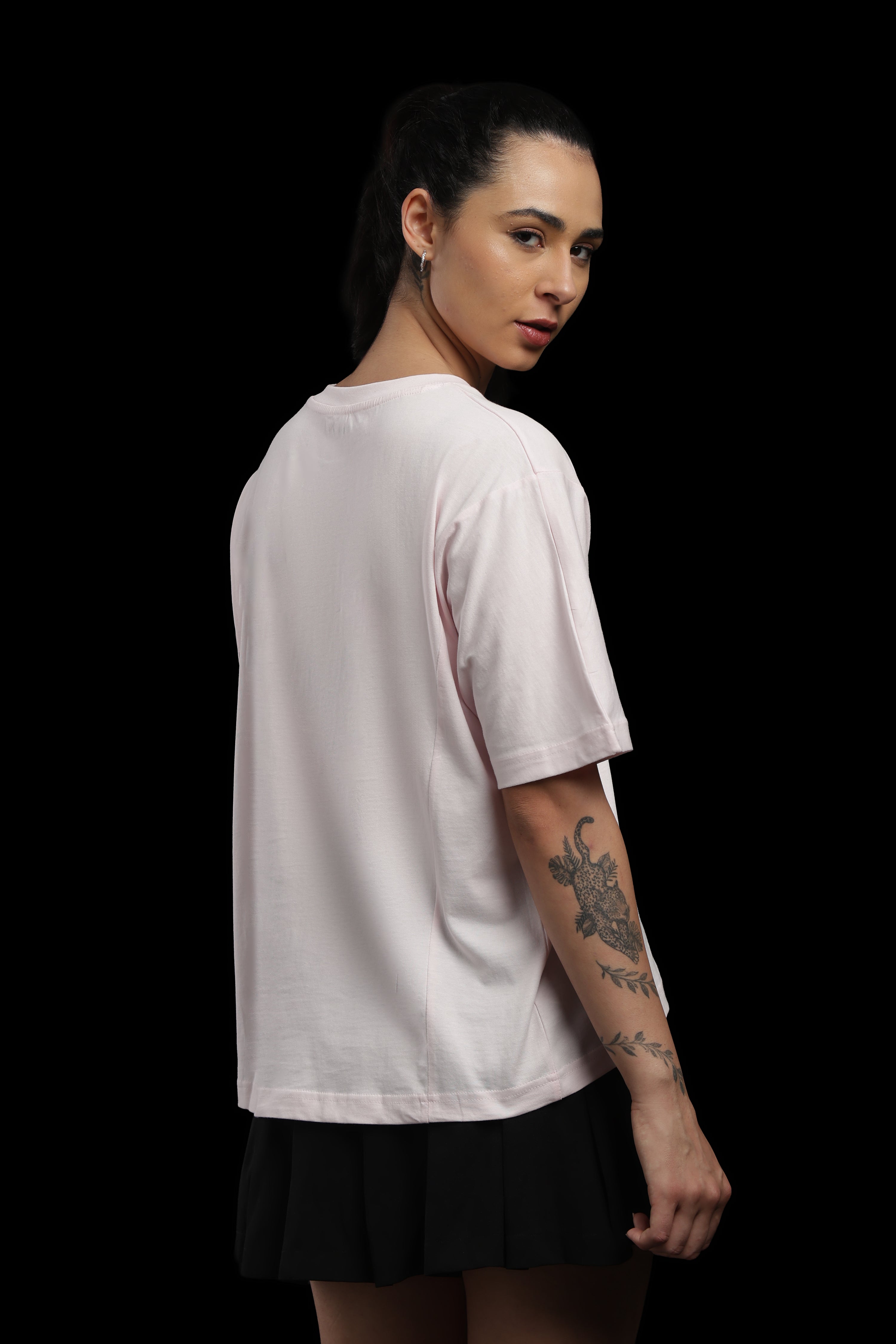 Women Pink Cotton Printed T-Shirt