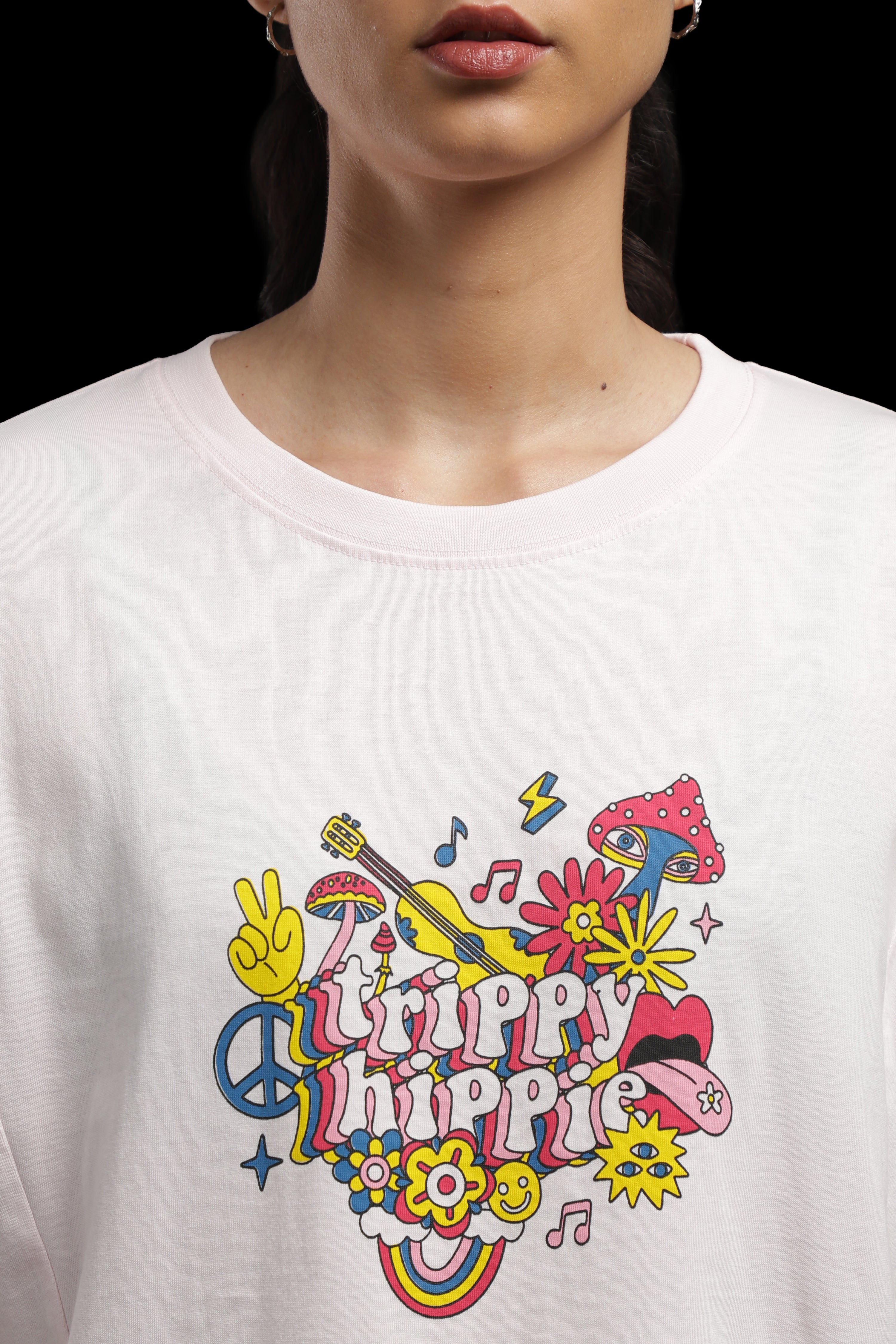 Women Pink Cotton Printed T-Shirt