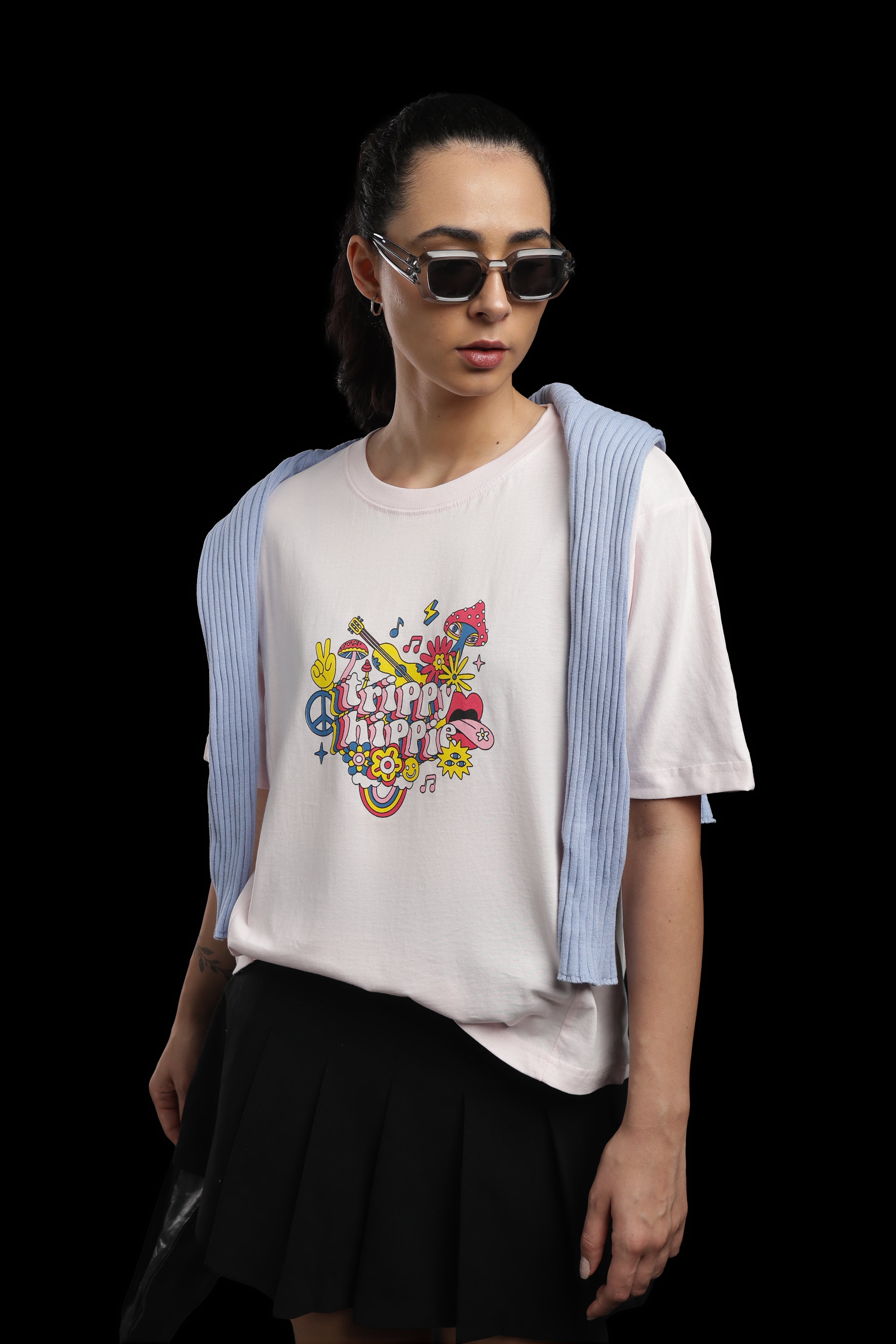 Women Pink Cotton Printed T-Shirt
