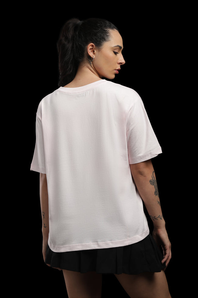 Women Pink Cotton Printed T-Shirt