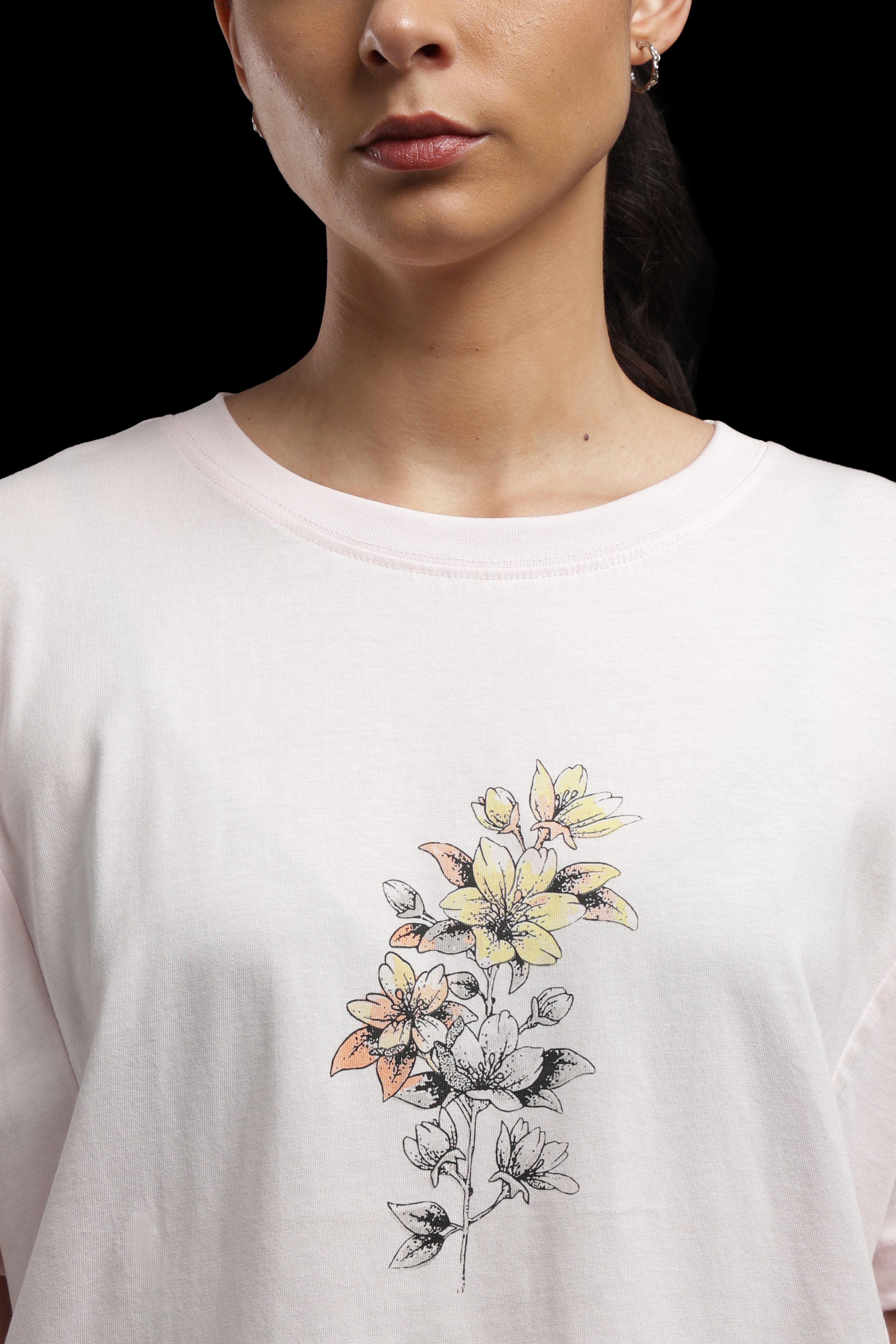 Women Pink Cotton Printed T-Shirt