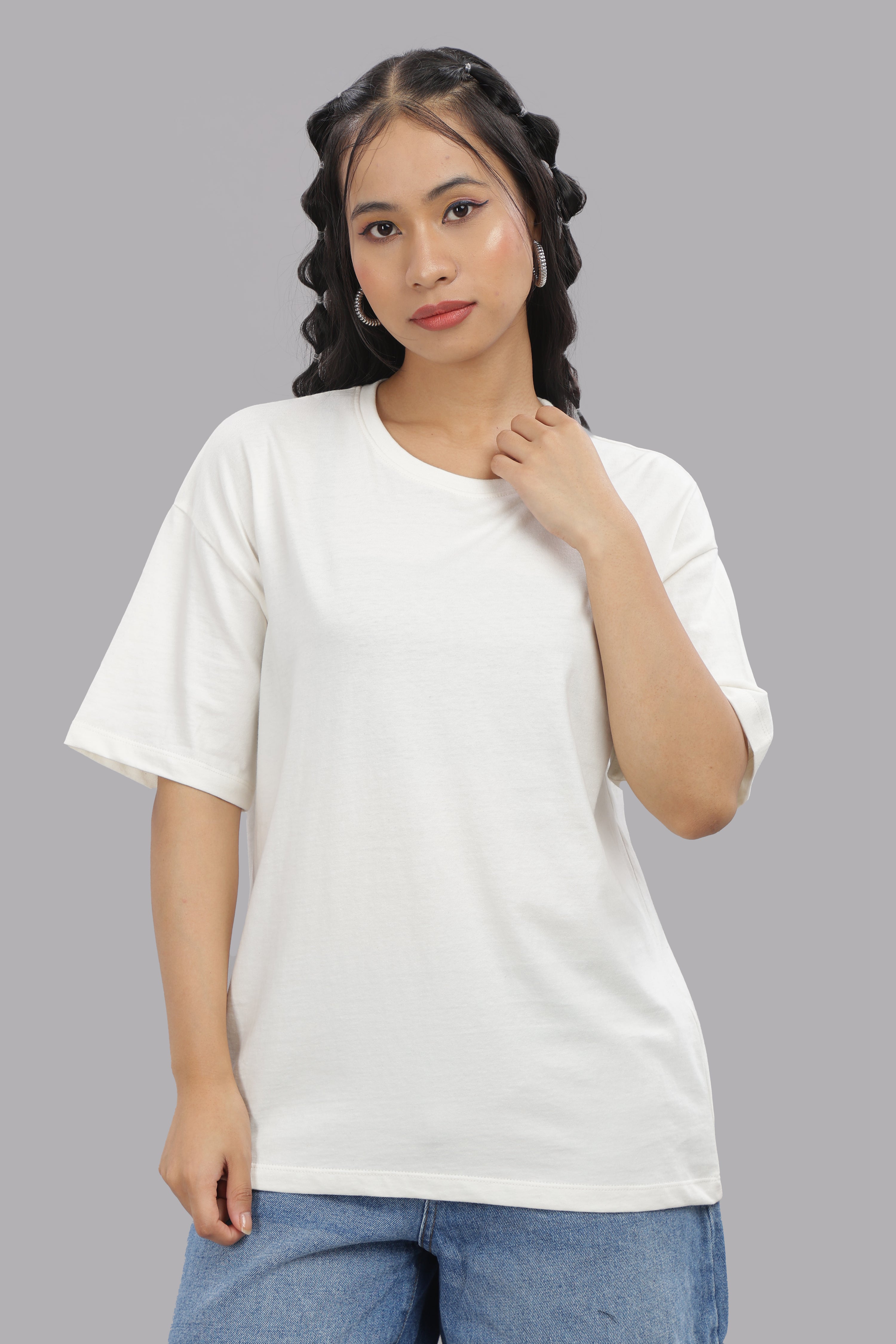 Women White Cotton Regular T-Shirt