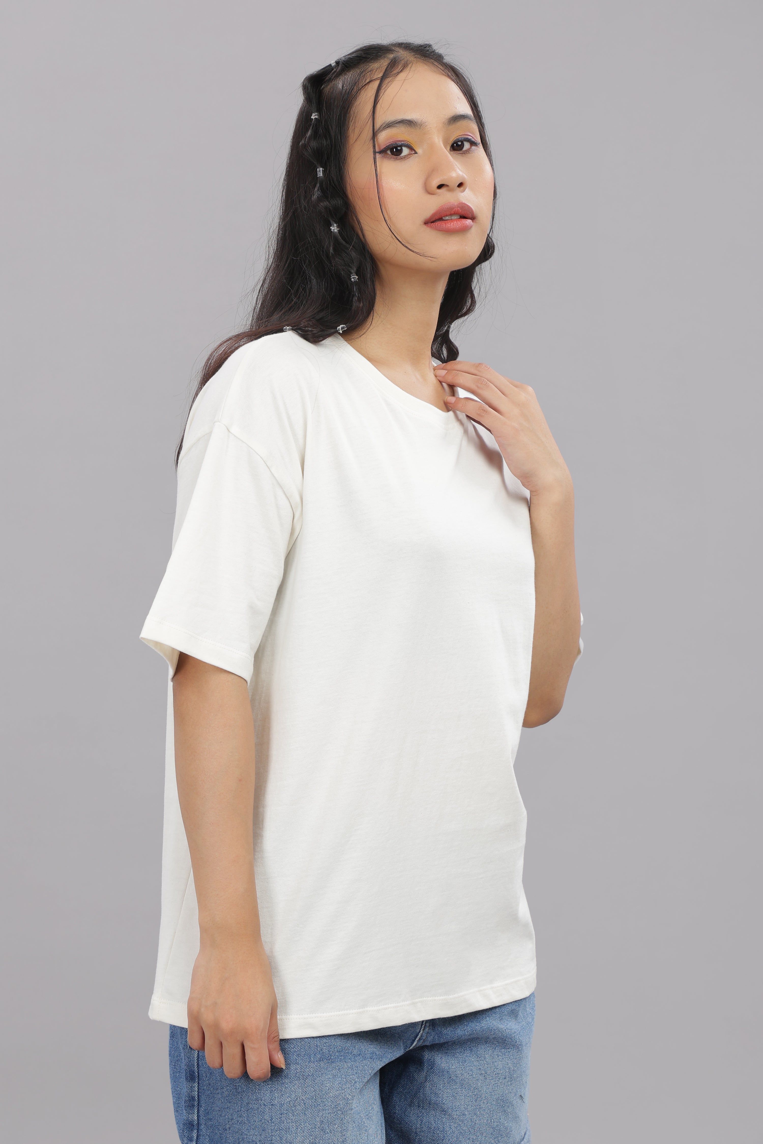 Women White Cotton Regular T-Shirt