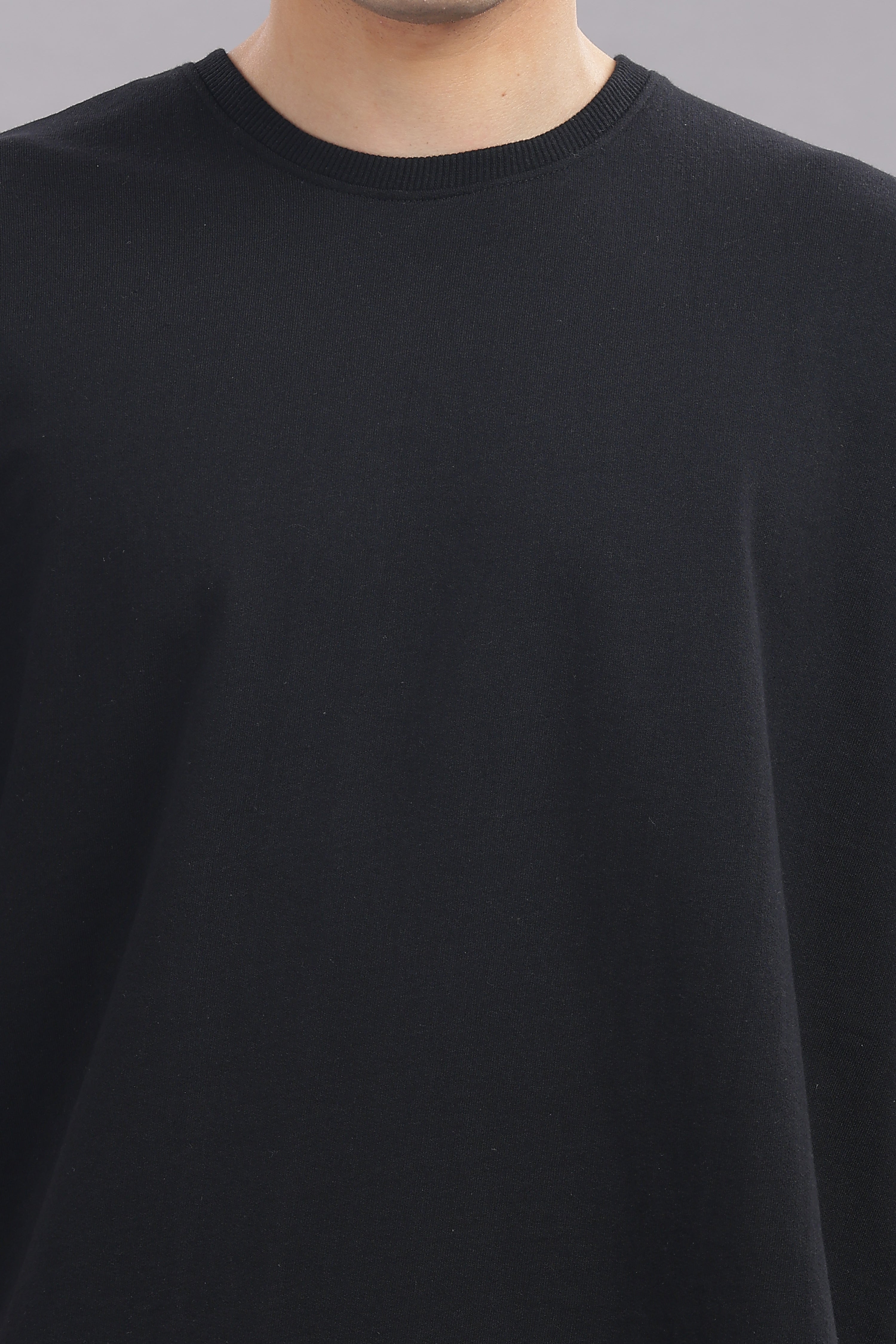 Mens Black Cotton Oversized T-Shirt