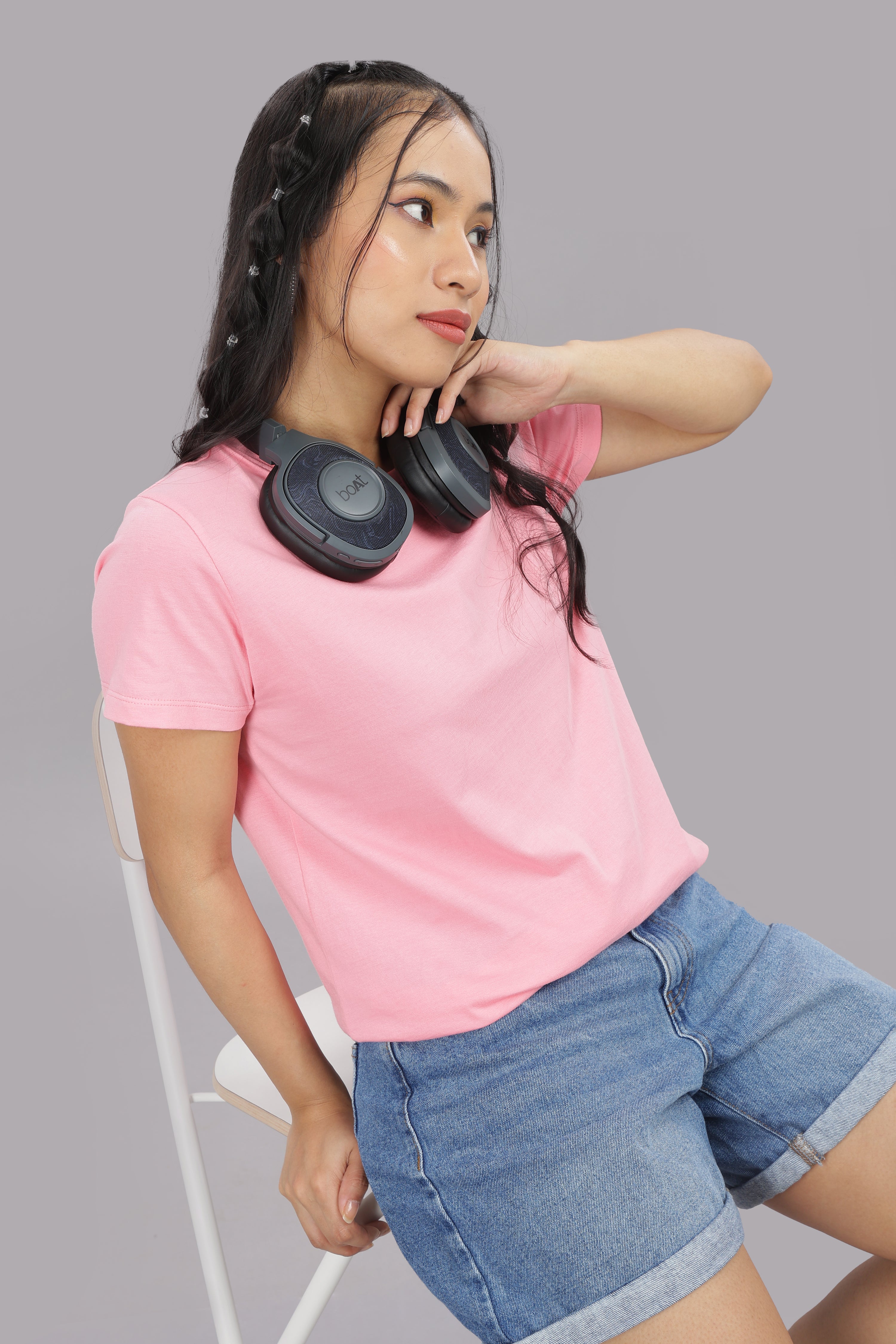 Women Pink Cotton Regular T-Shirt