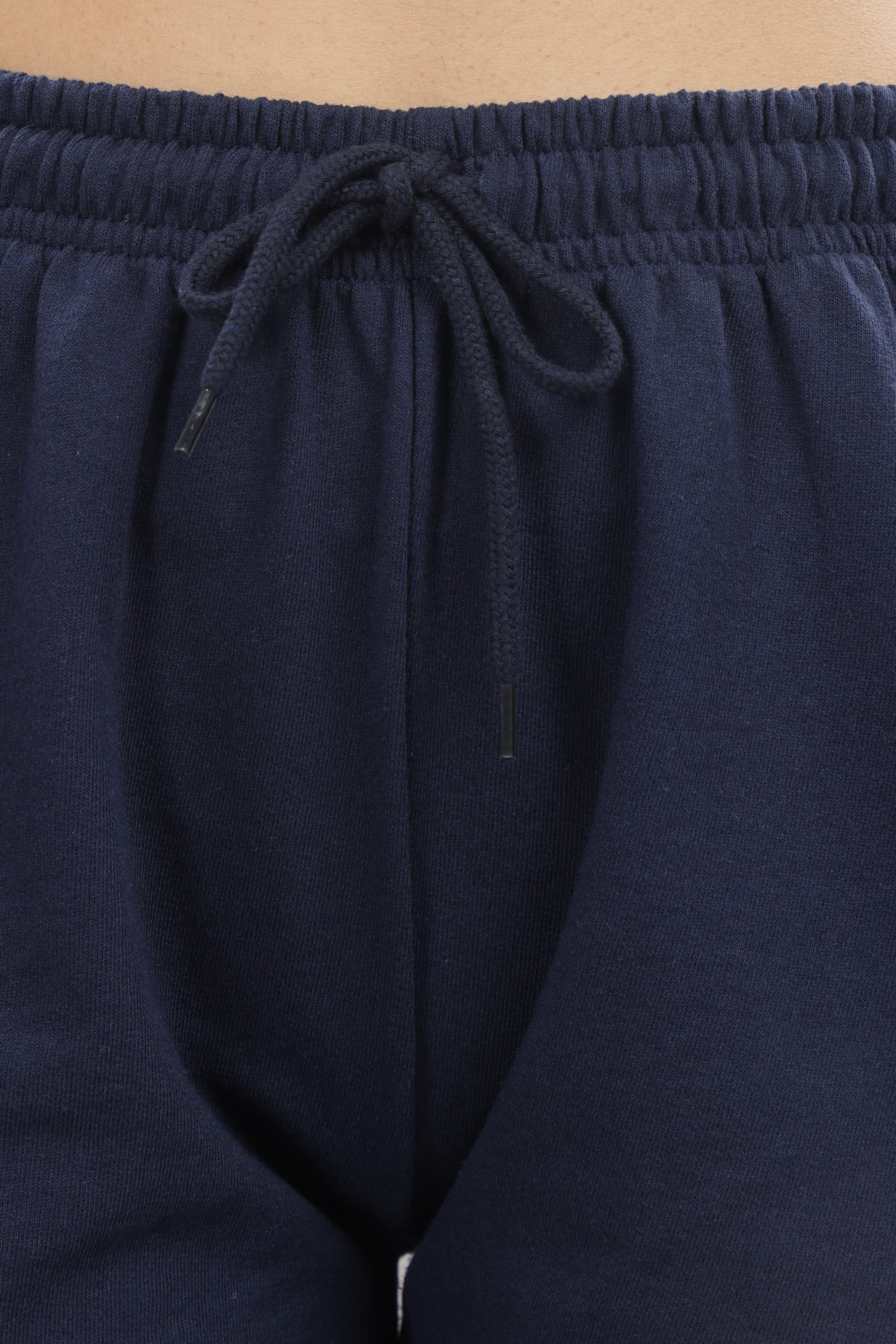 Womens Navy Blue Cotton Regular Jogger Shorts