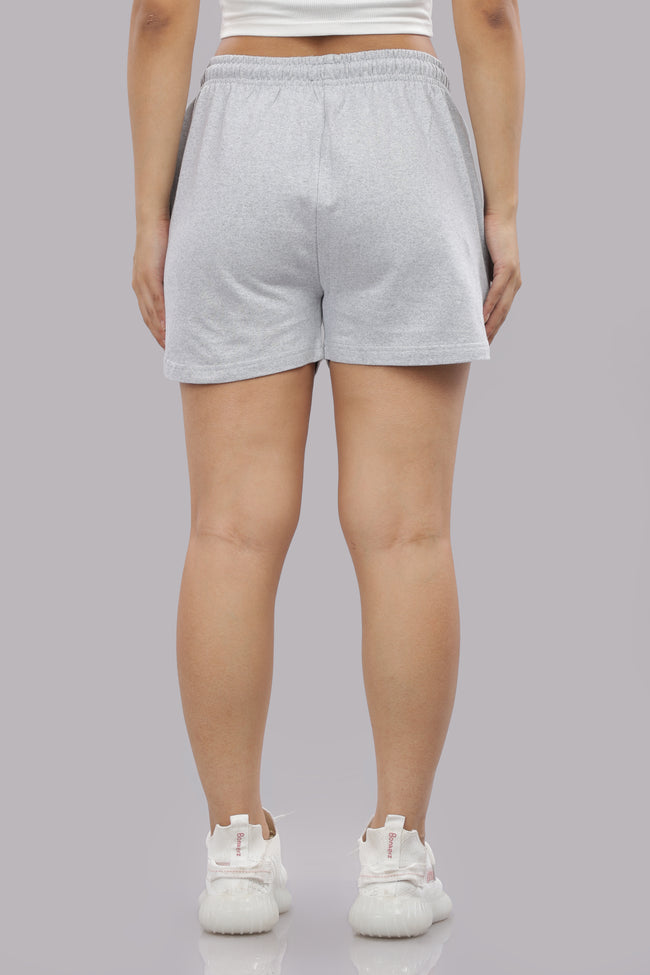 Womens Grey Cotton Regular Jogger Shorts