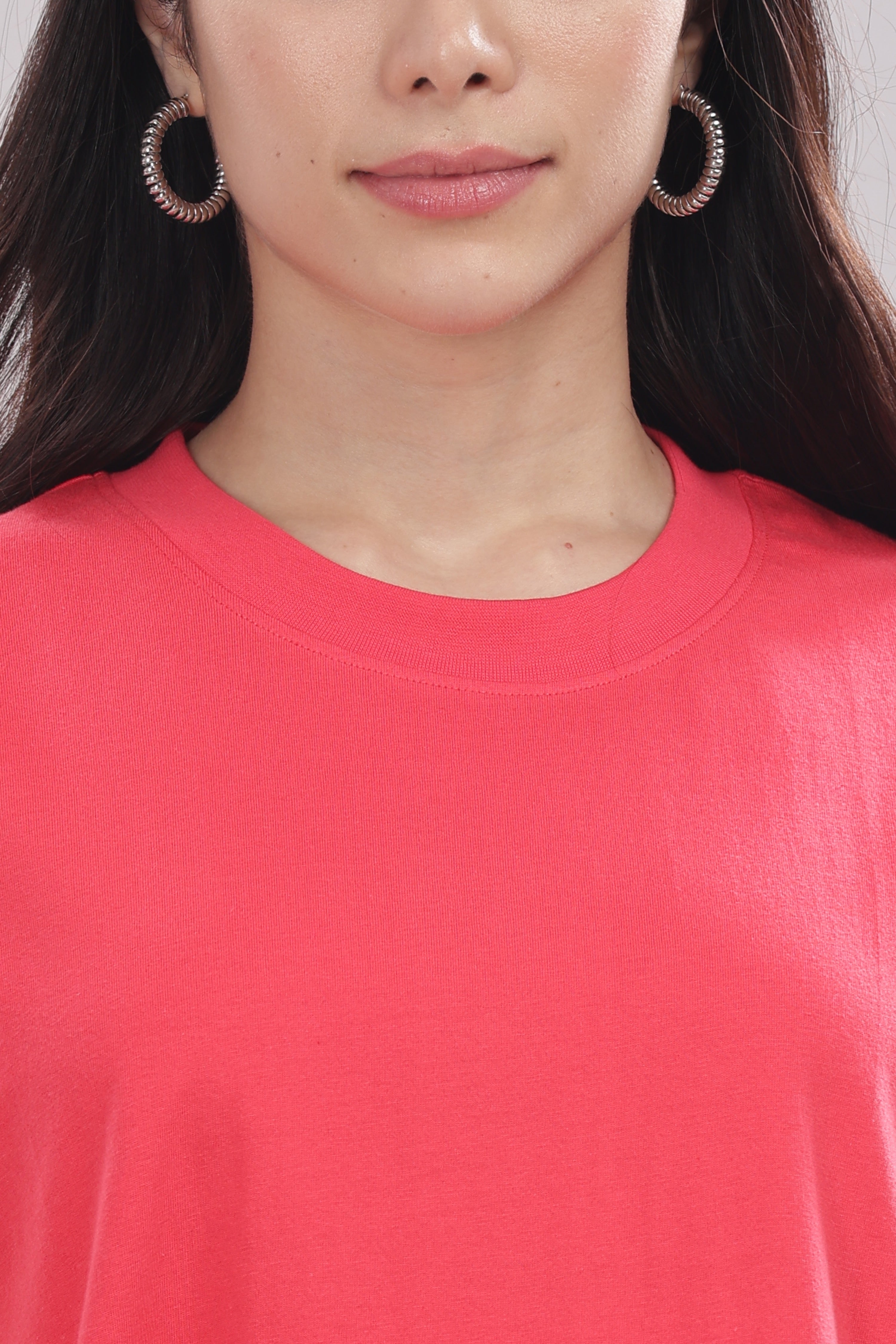 Womens Coral Cotton Regular Top