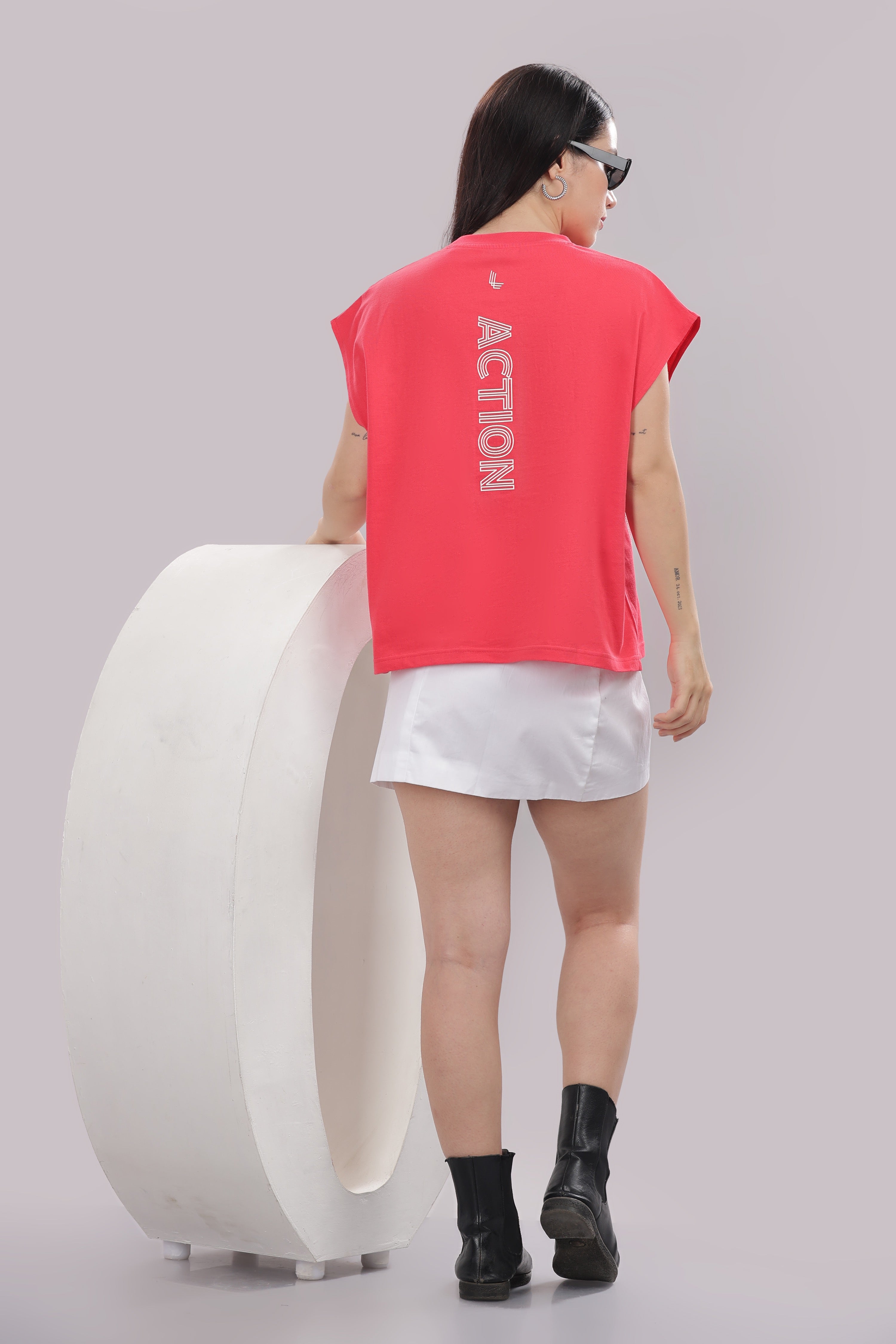 Womens Coral Cotton Regular Top