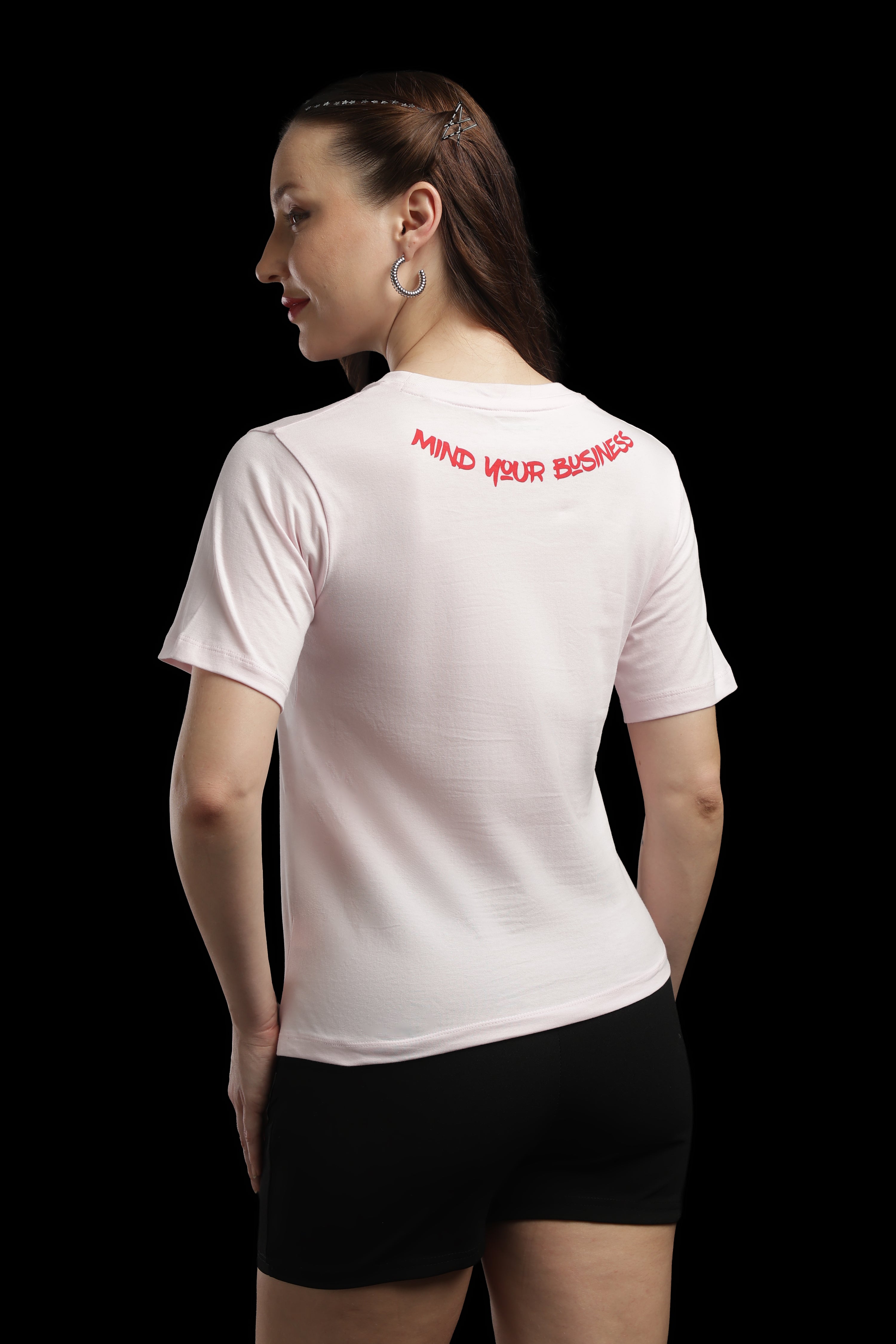 Women Pink Cotton Printed T-Shirt
