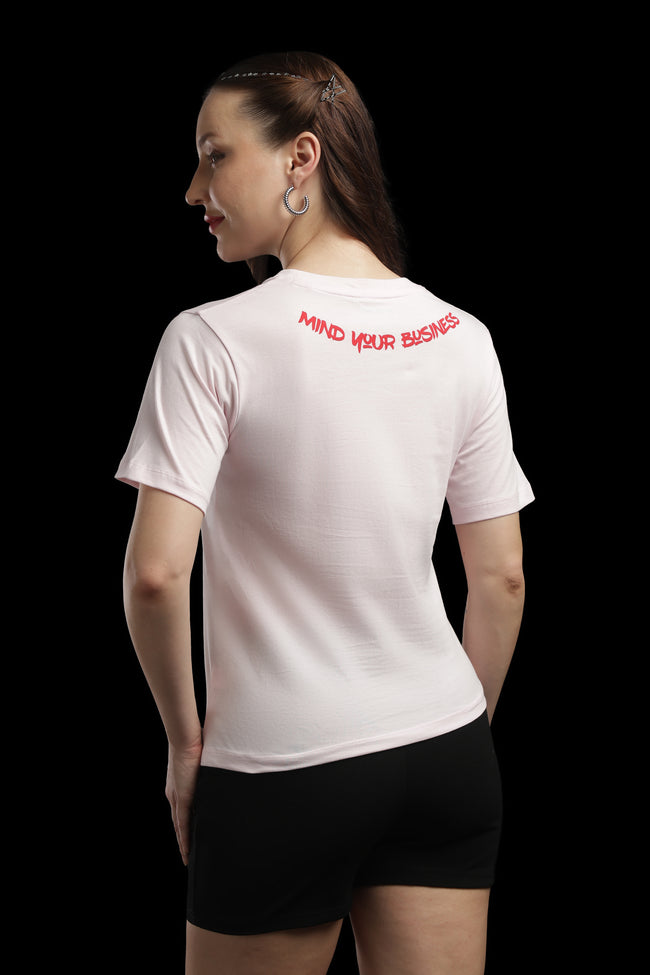 Women Pink Cotton Printed T-Shirt