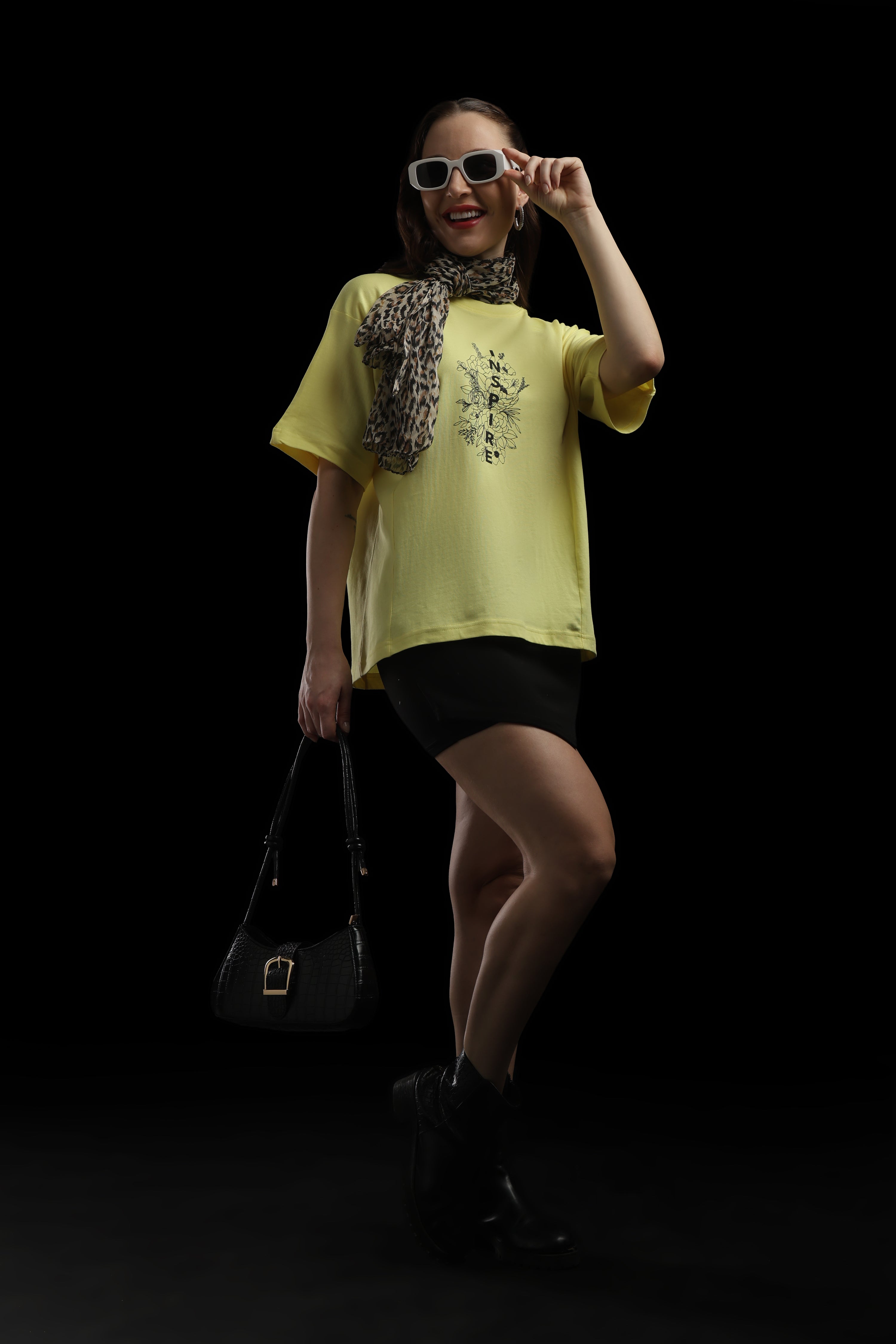 Women Green Cotton Printed T-Shirt