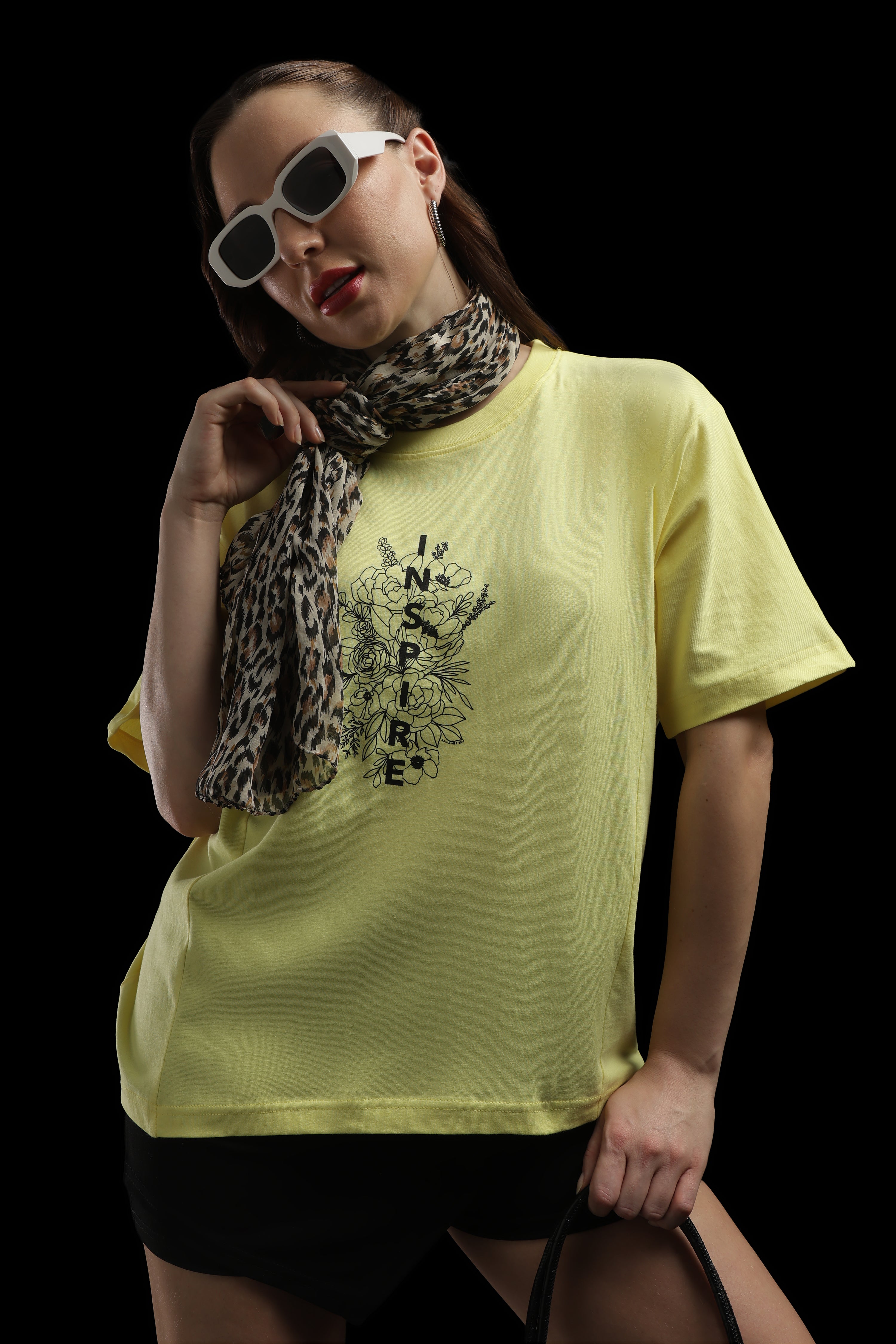 Women Green Cotton Printed T-Shirt