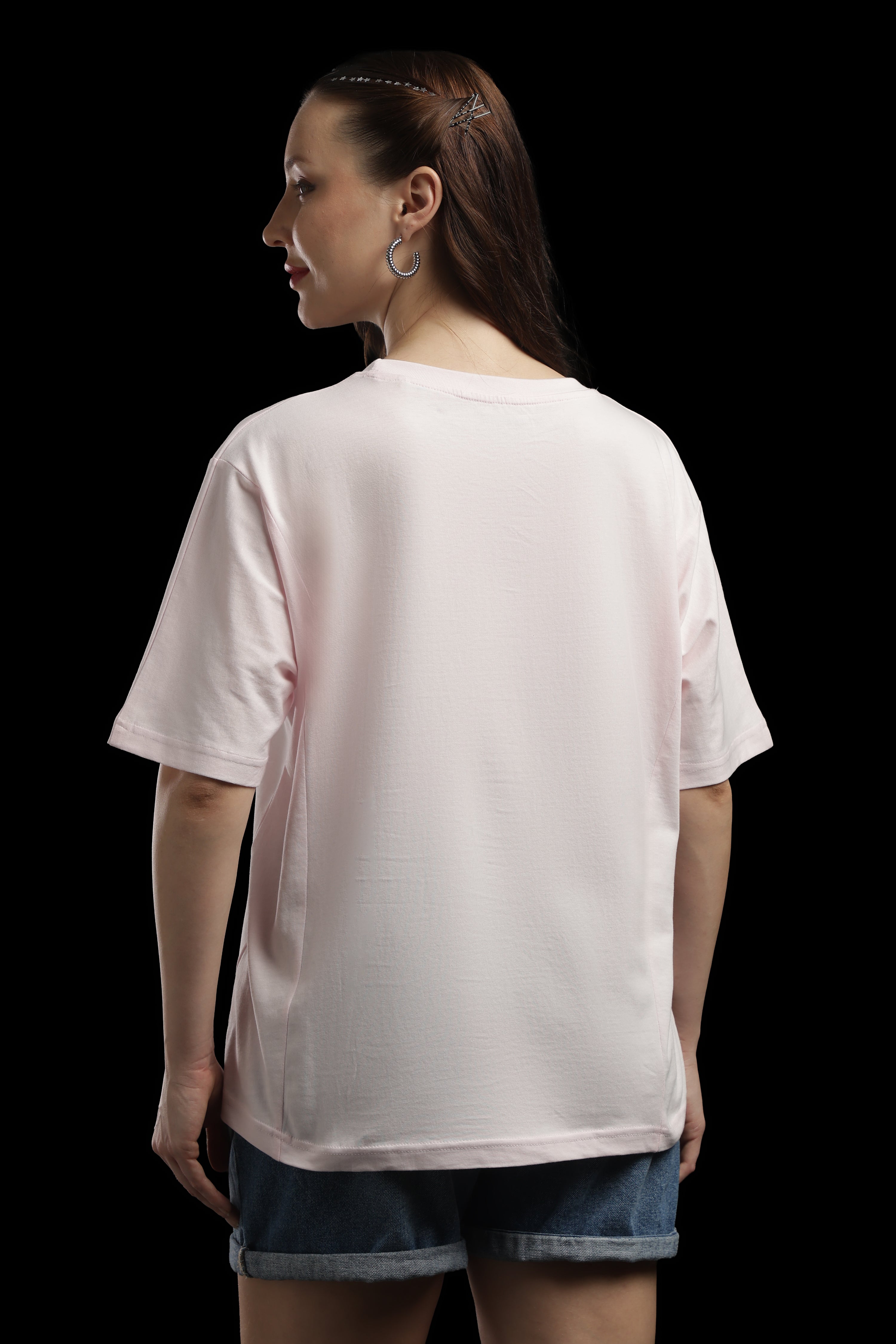 Women Pink Cotton Printed T-Shirt