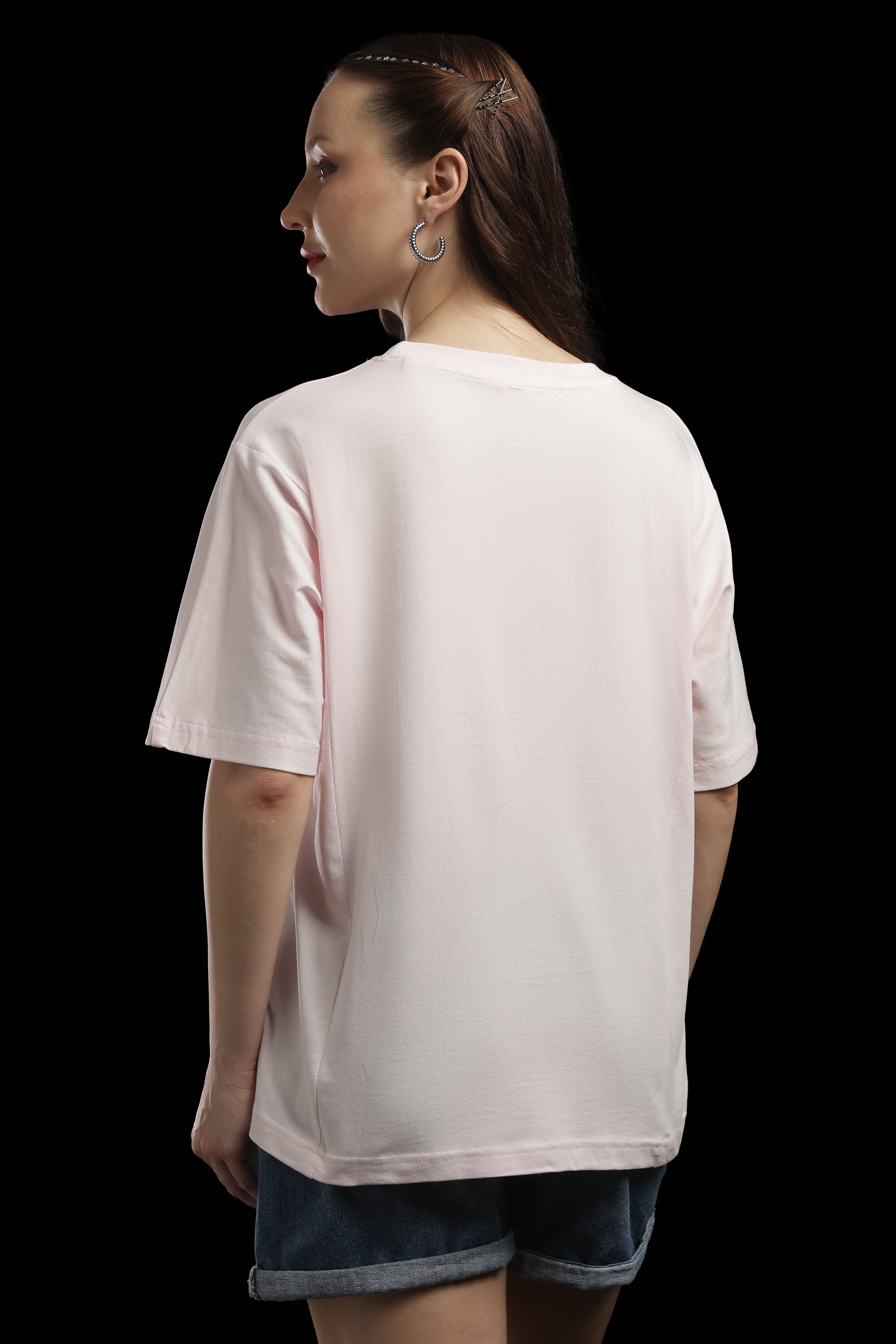 Women Pink Cotton Printed T-Shirt