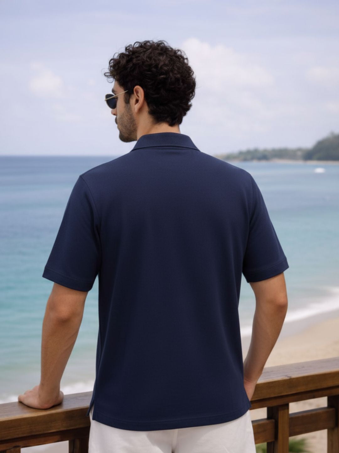 Men Cotton Polo Collar T-Shirt