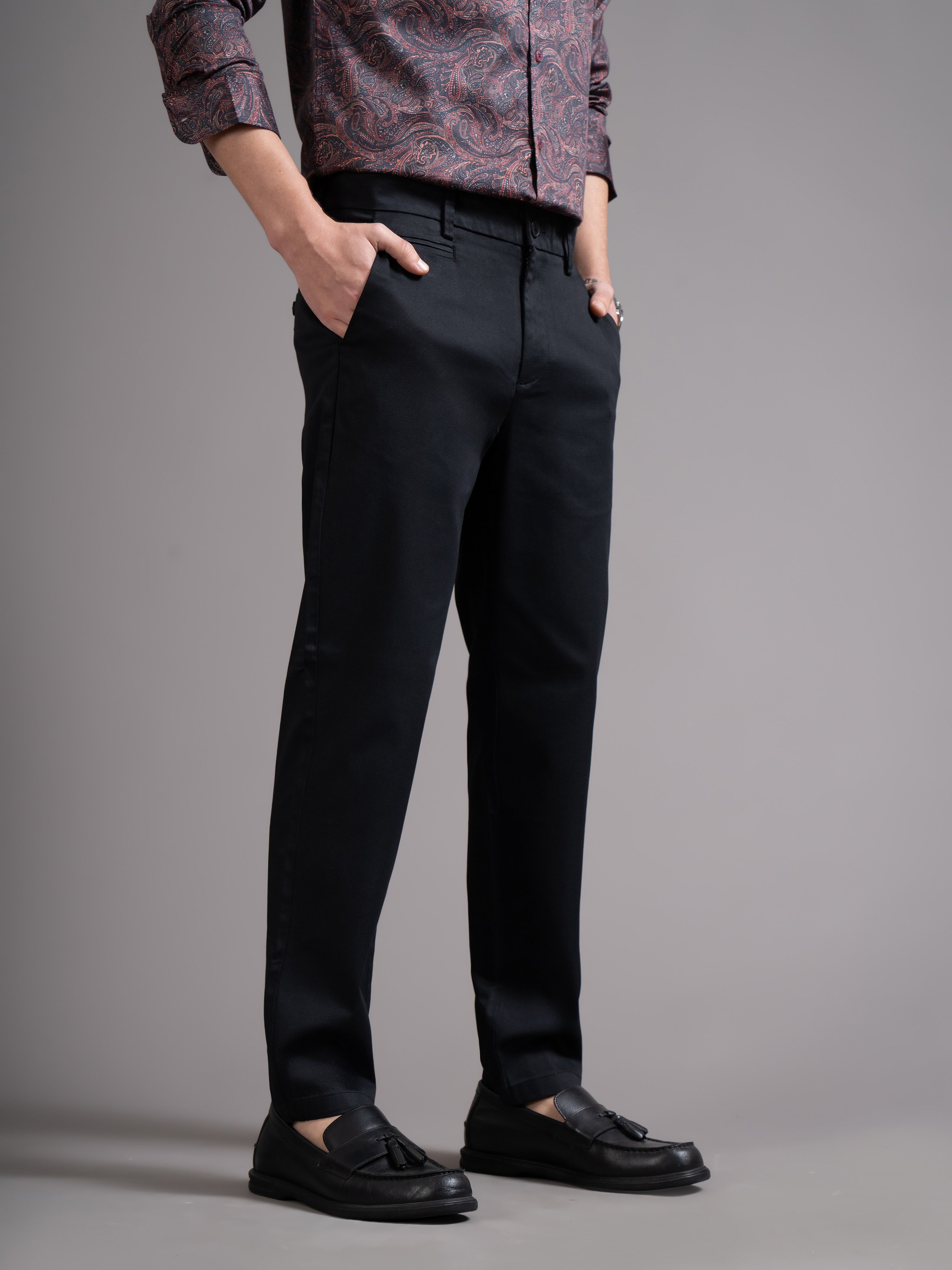 Men Black Smart Slim Fit Chinos