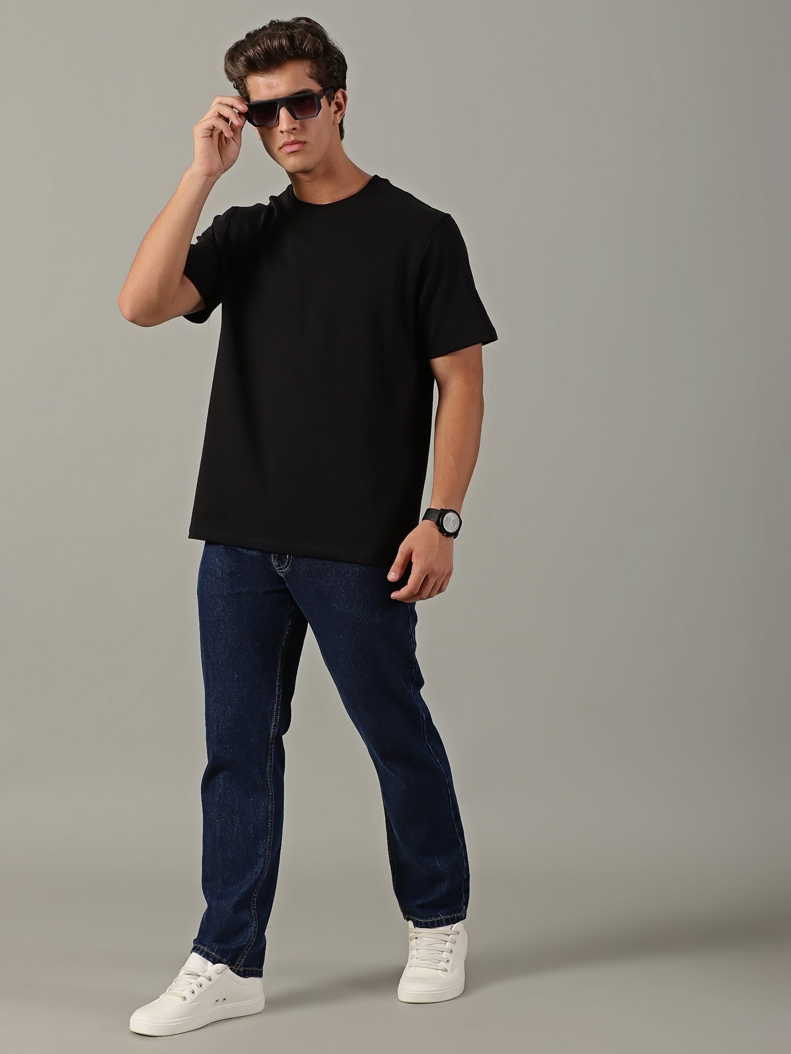 Men Black Basic T-Shirt