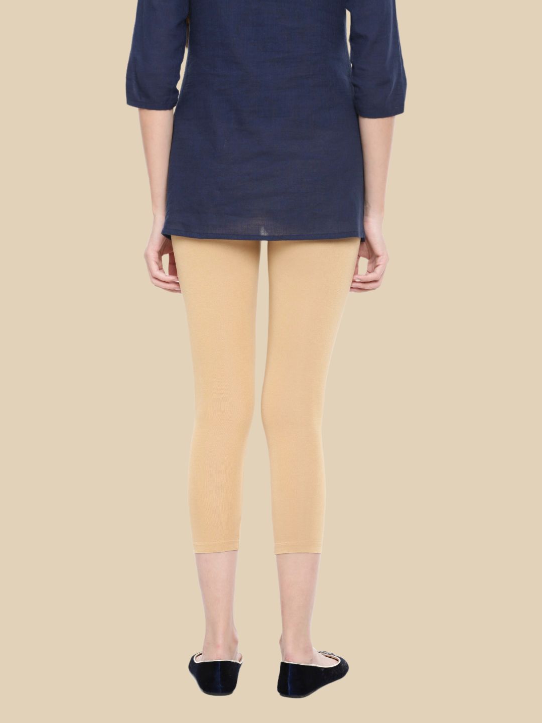 Women Beige Casual Leggings