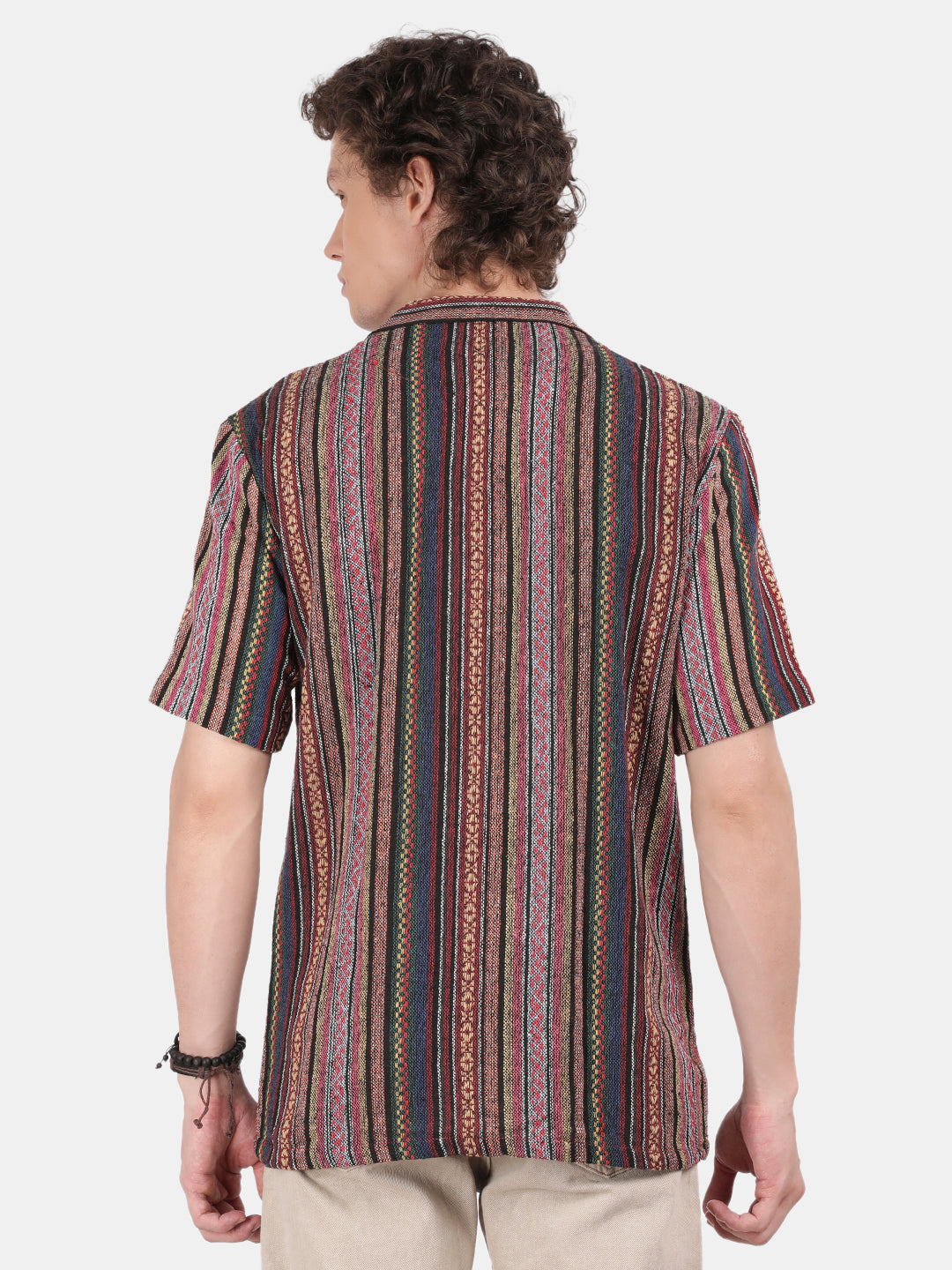 Men Pink Slim Fit Spread Collar Half Sleeve Casual Shirt