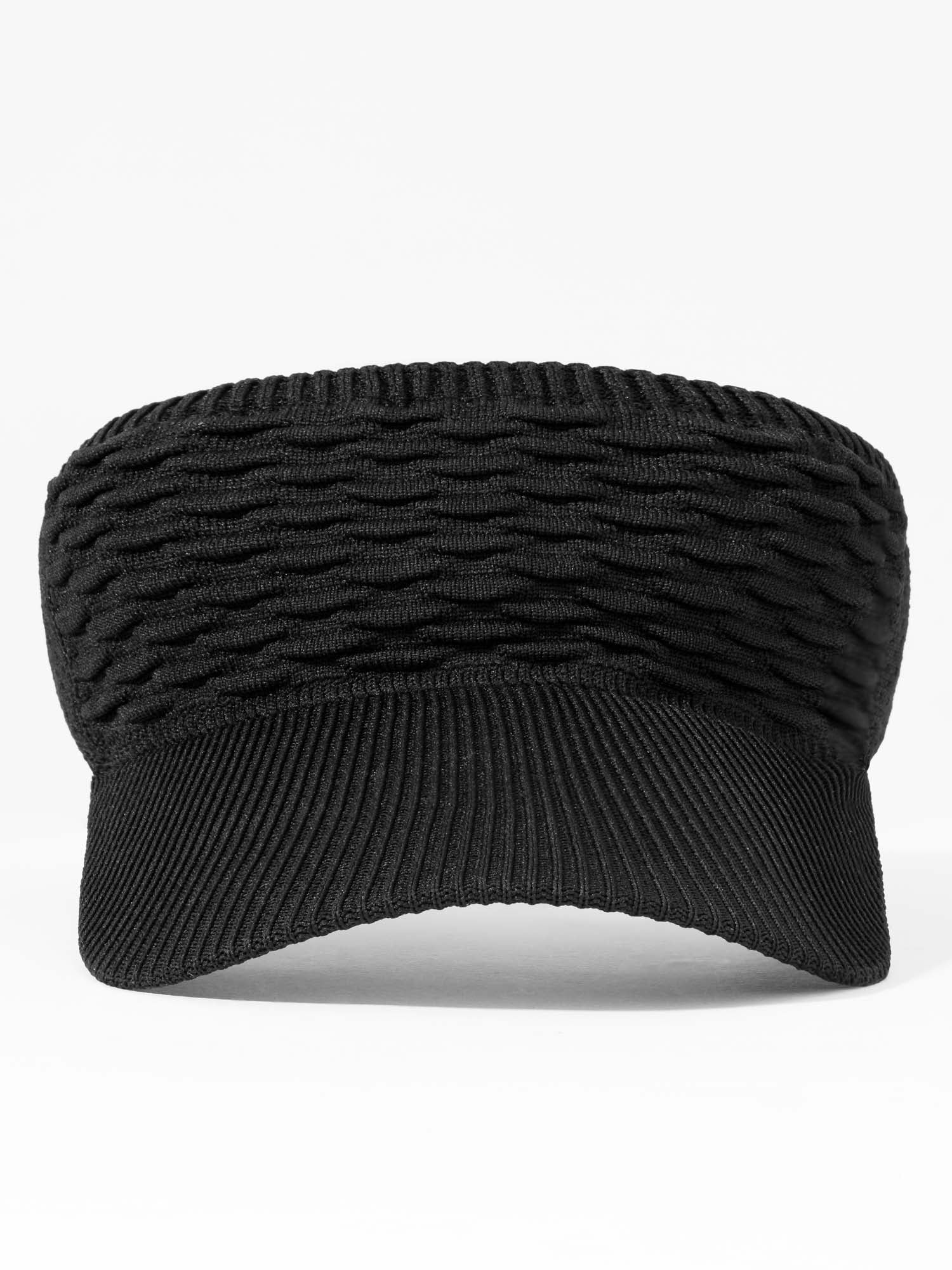 Black Ribbed Sun Visor Cap