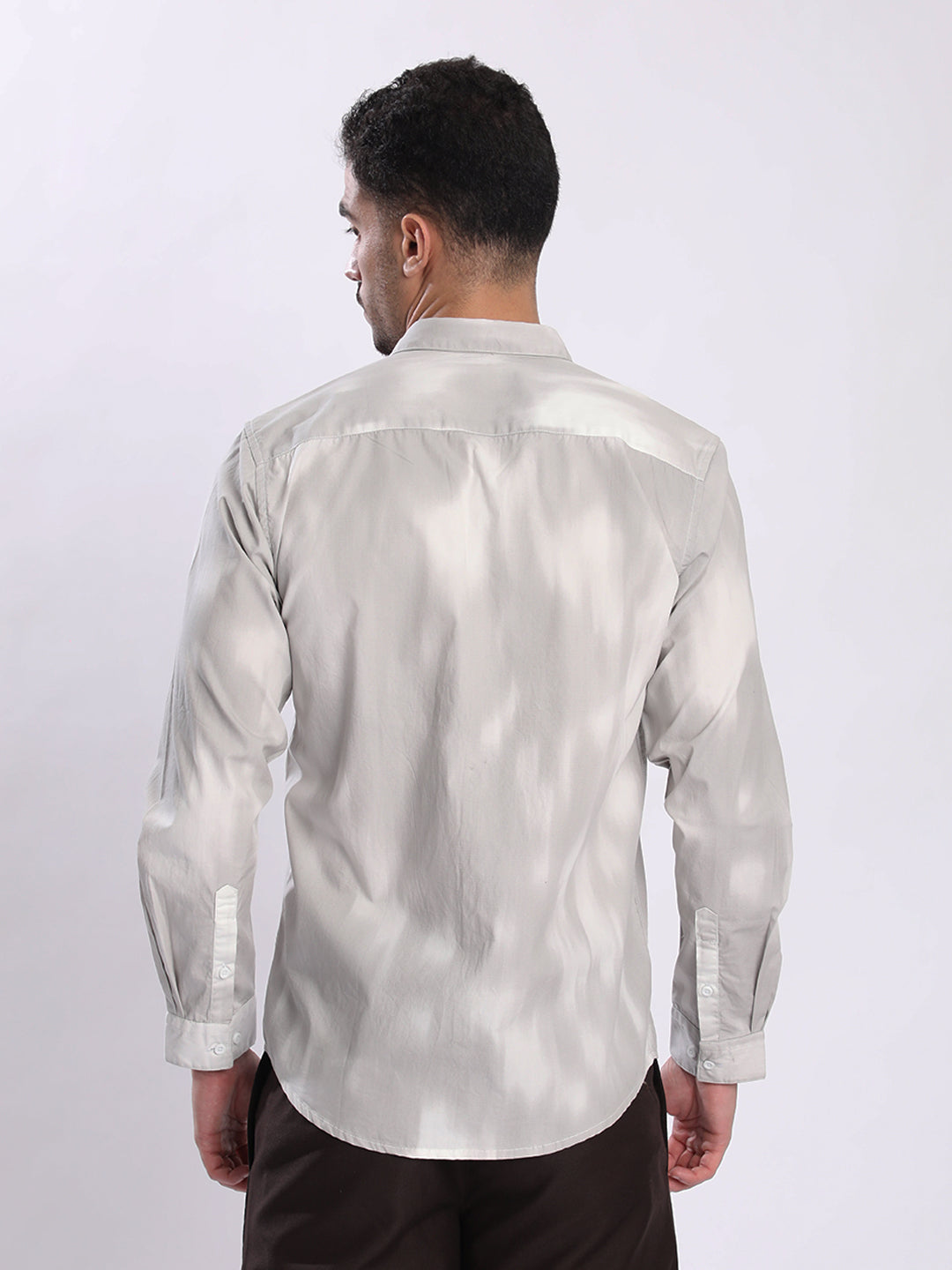 Men Grey Abstract Printed Shirt