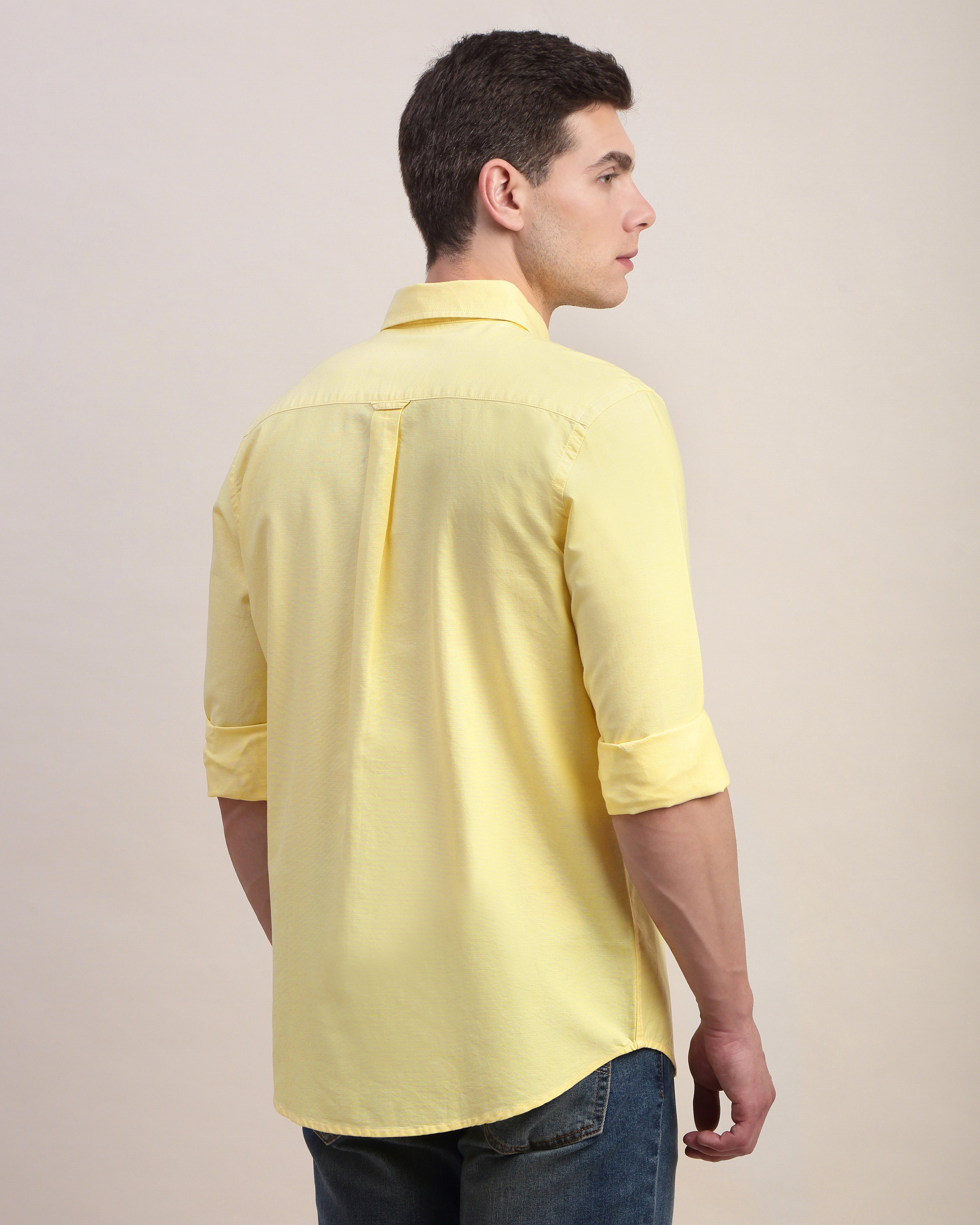 Men Yellow Oxford Shirt