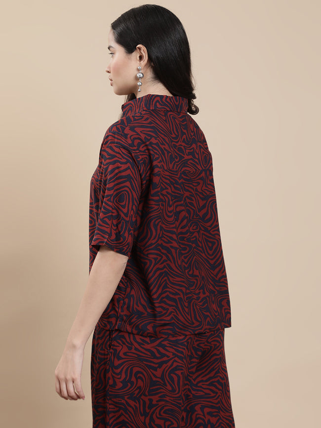 Women Maroon Casual Top