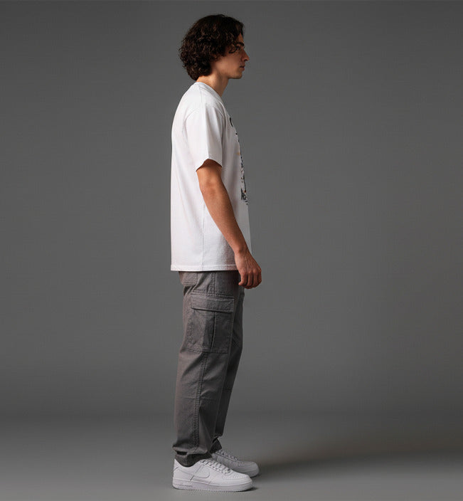 Men White Graphic Cotton Oversized T-Shirt