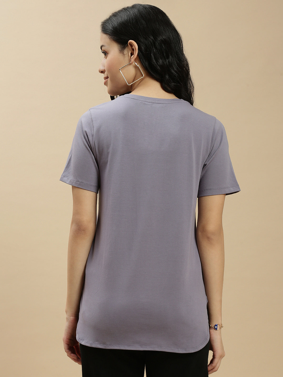 Women Blue Half Sleeve Top