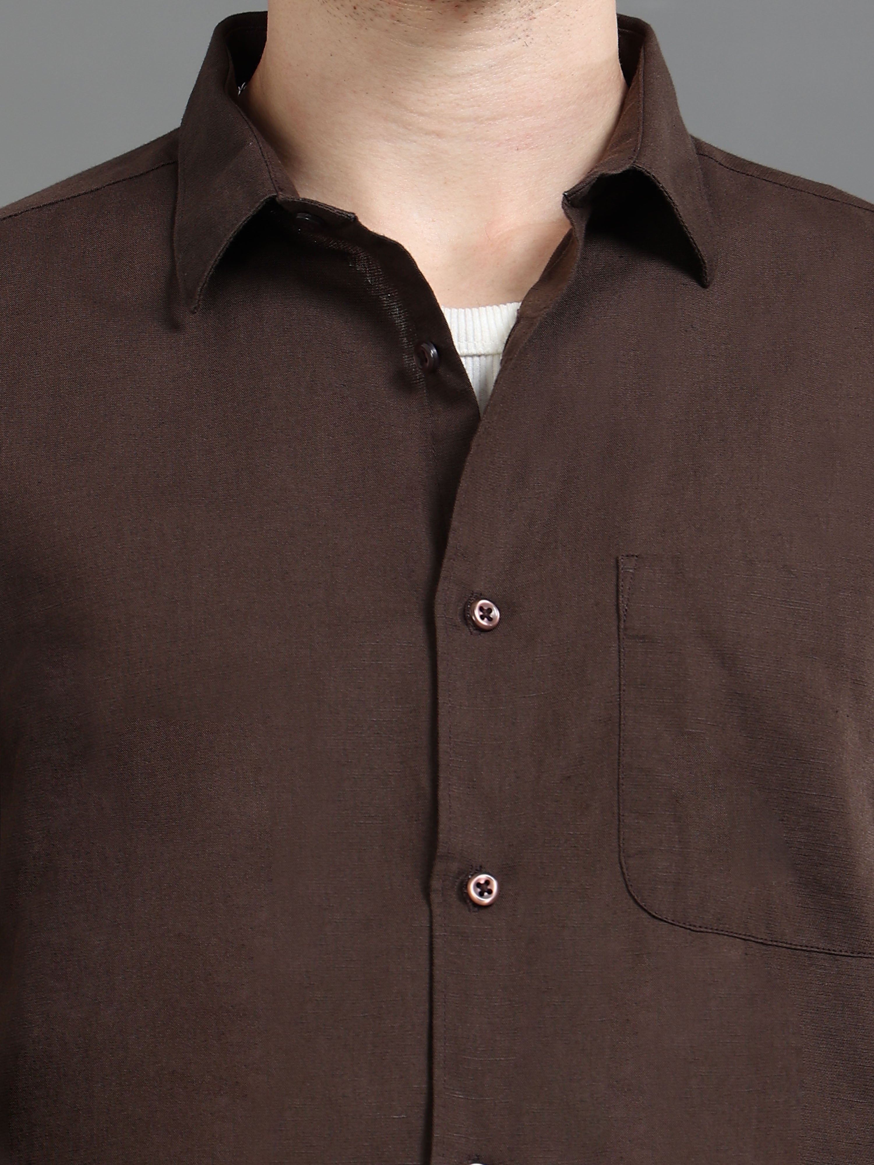 Men Brown Slim Fit Shirt