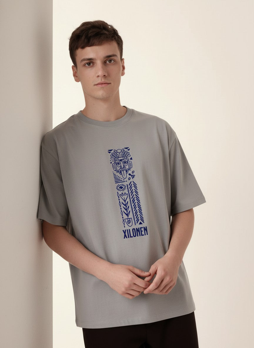 Men Oversized Cotton Tribal T-Shirt