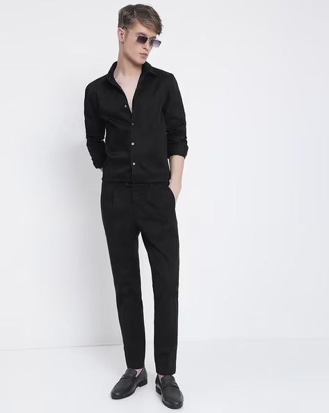 Men Black Slim Fit Shirt