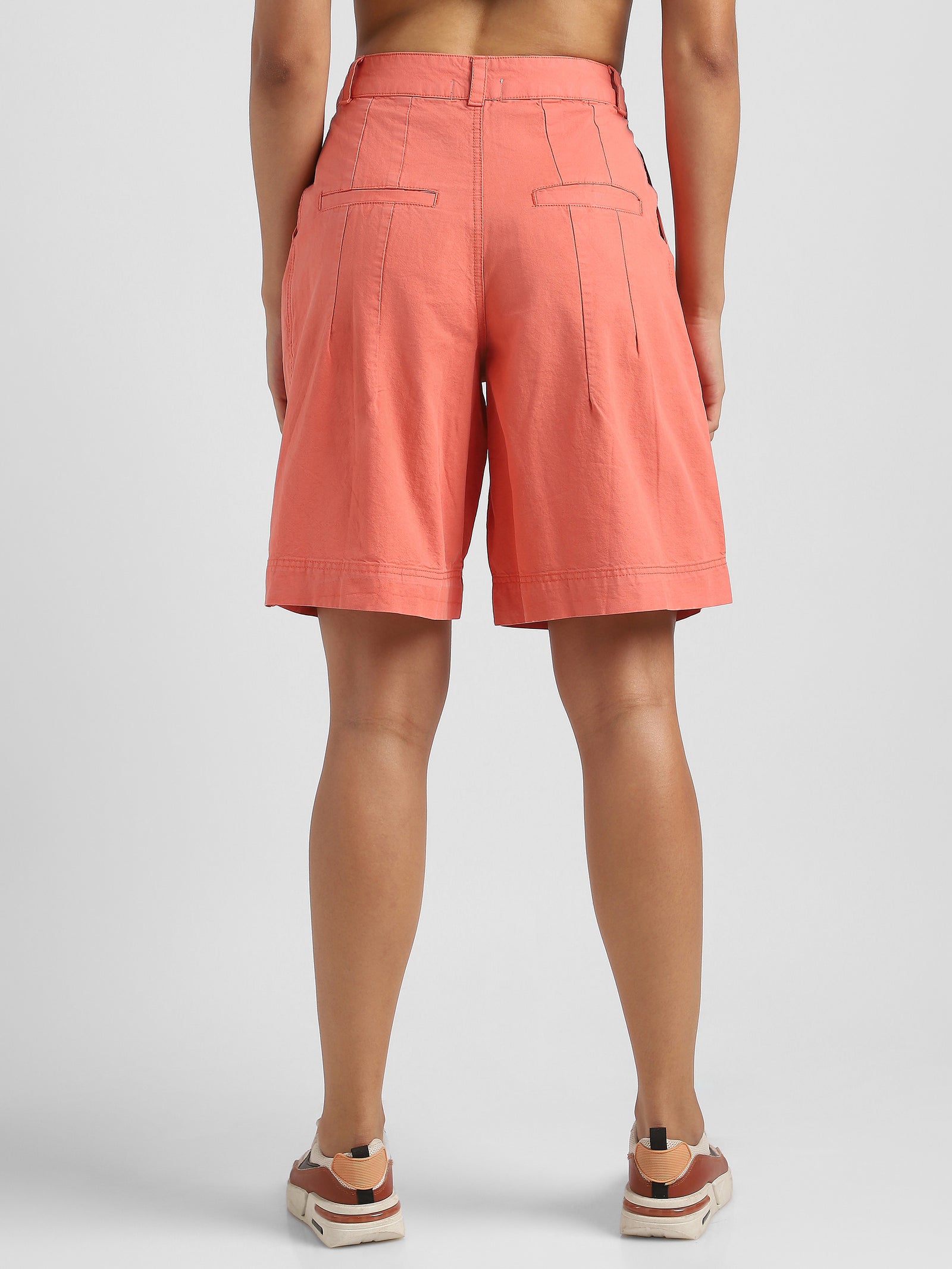 Women Coral Regular Fit High Waist shorts