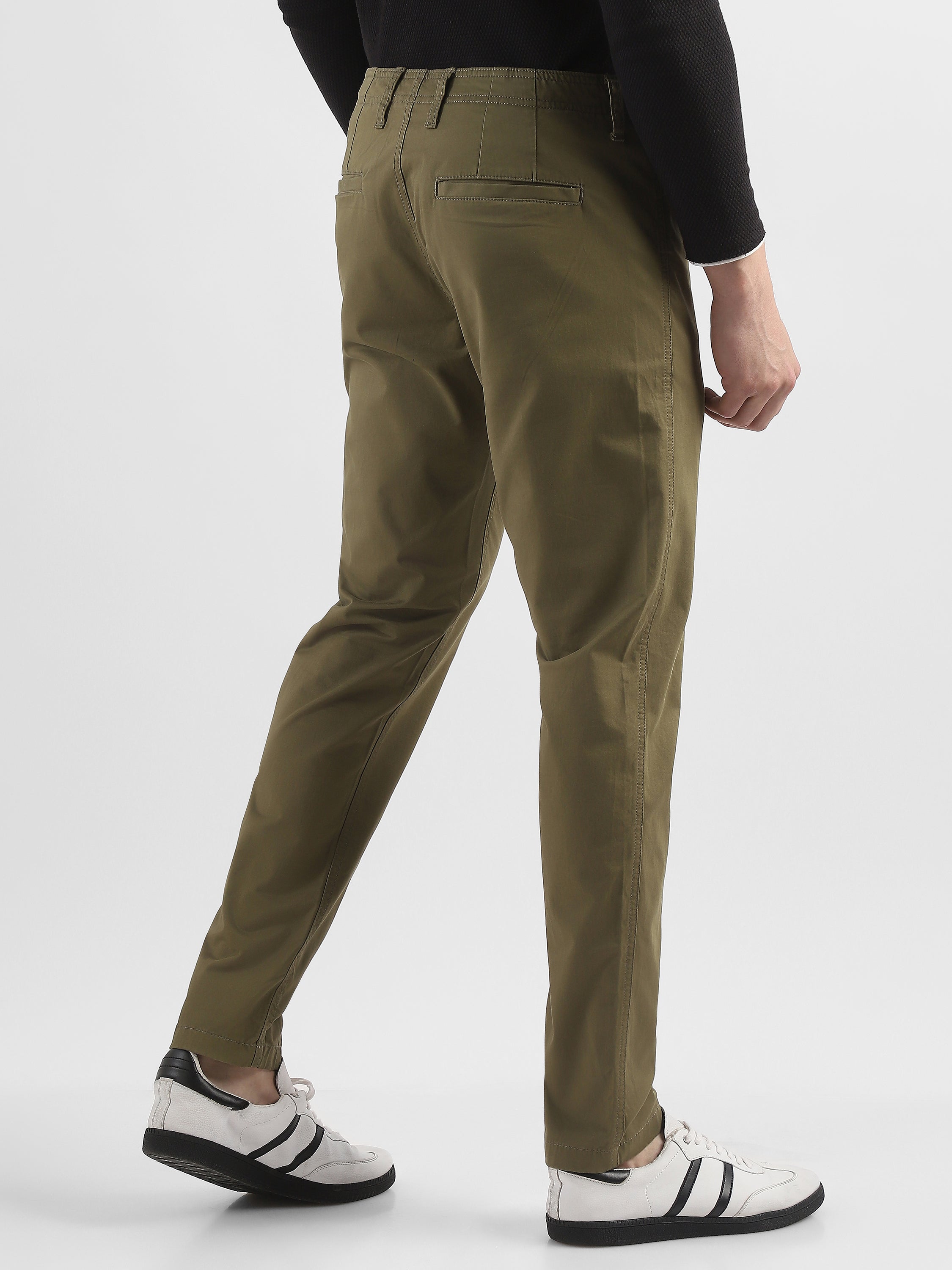 Men Brown Mid Rise Regular Fit Trouser