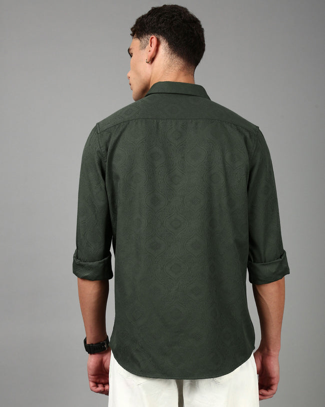 Men Olive Casual Shirt